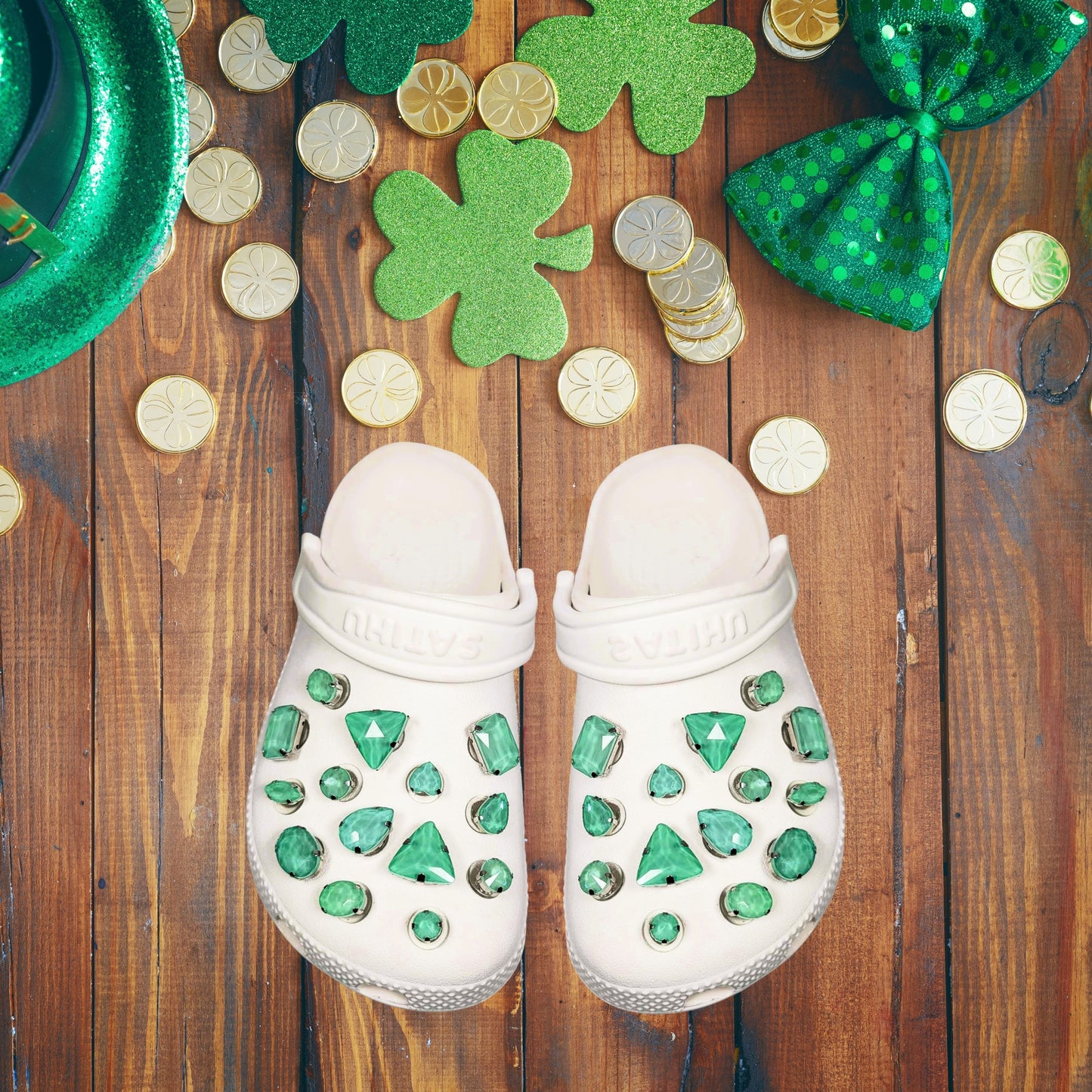 Crocs Charms Light Green Jelly Rhinestones