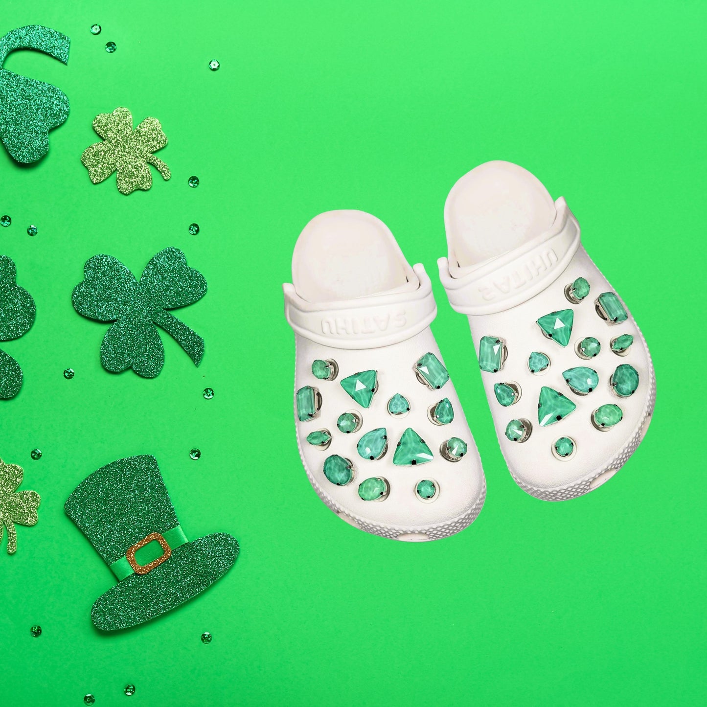 Crocs Charms Light Green Jelly Rhinestones