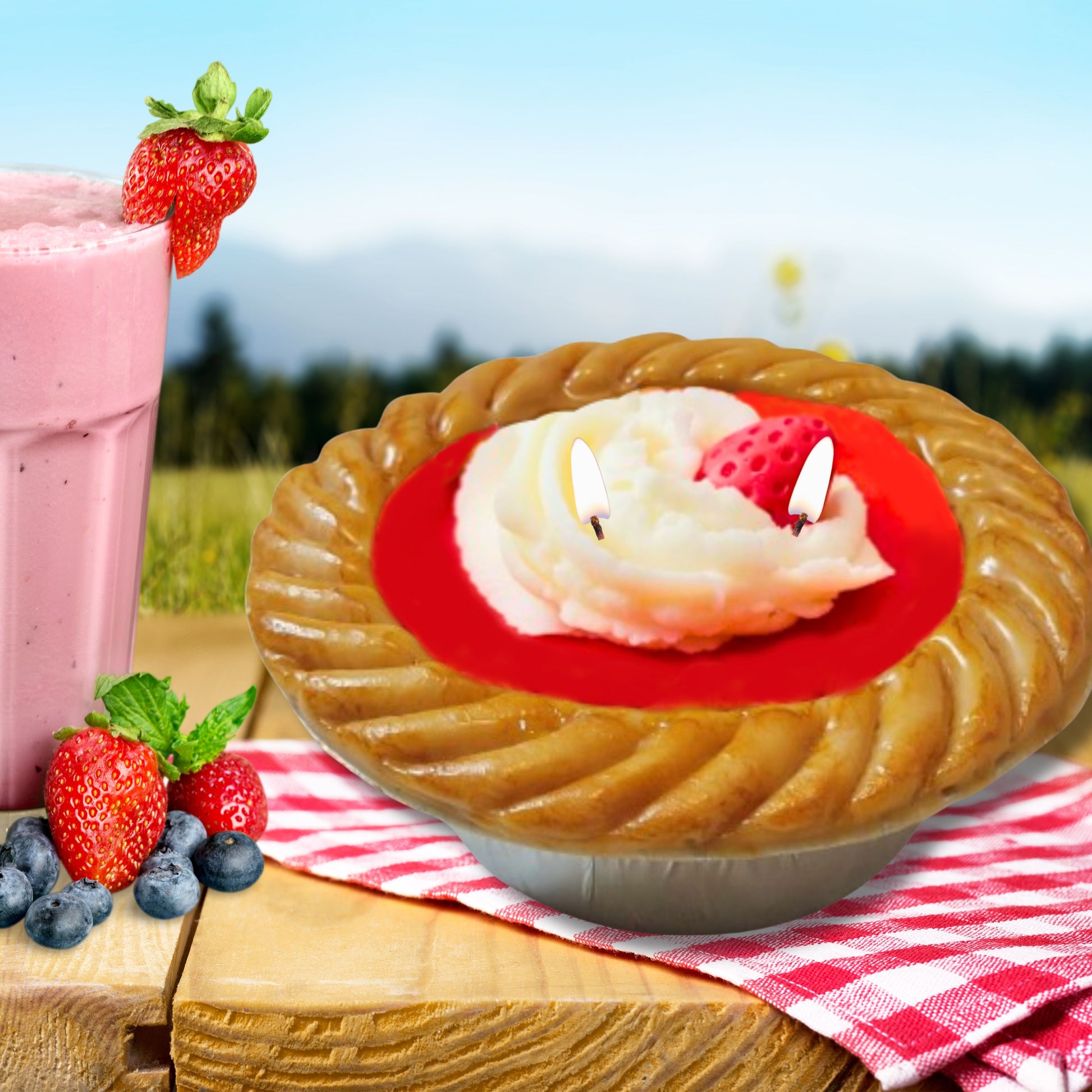 Cafe Delights Strawberry Rhubarb Pie Scented Soy Wax Candle