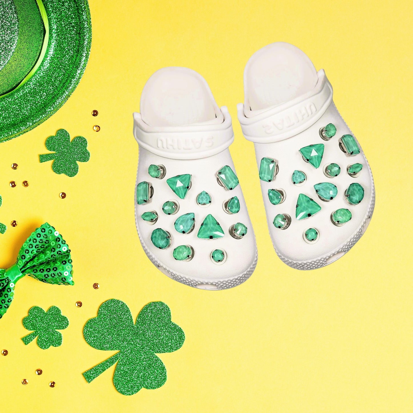 Crocs Charms Light Green Jelly Rhinestones