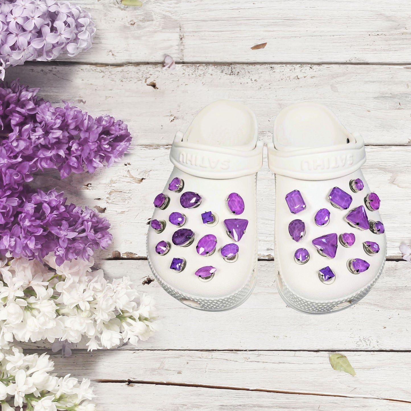 Crocs Charms Purple Jelly Rhinestones