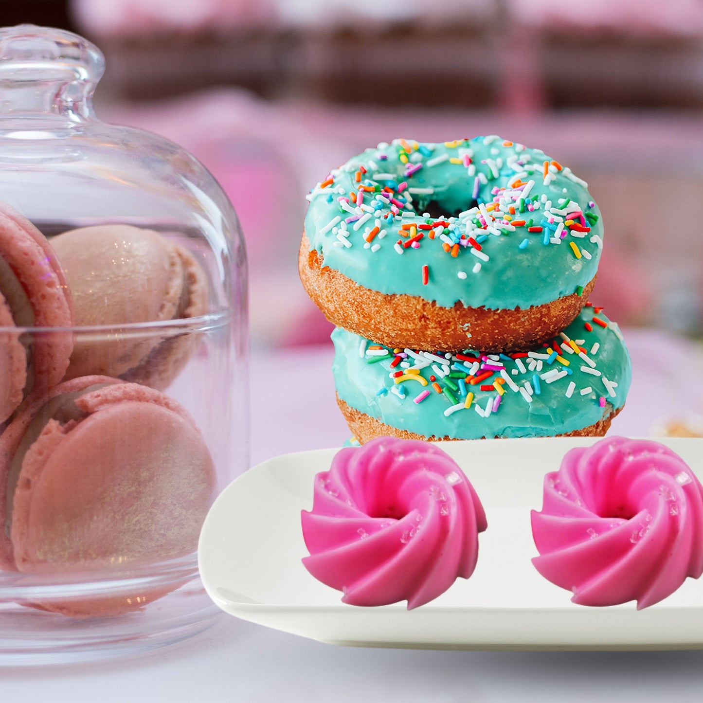 Cafe Delights Pink Mini Swirl Donut Scented Soy Wax Melts