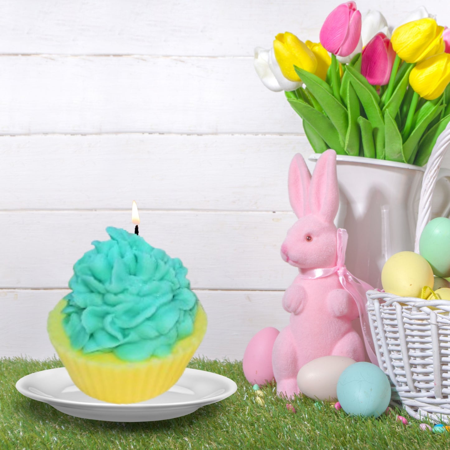 Spring Delights Rainbow Scented Soy Wax Cupcake Candles