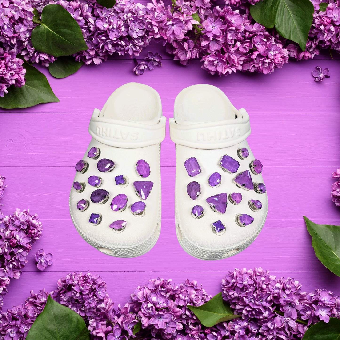 Crocs Charms Purple Jelly Rhinestones