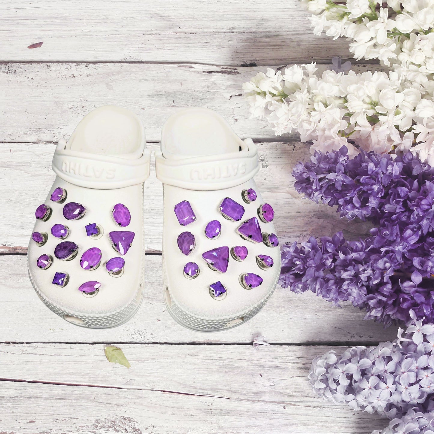 Crocs Charms Purple Jelly Rhinestones