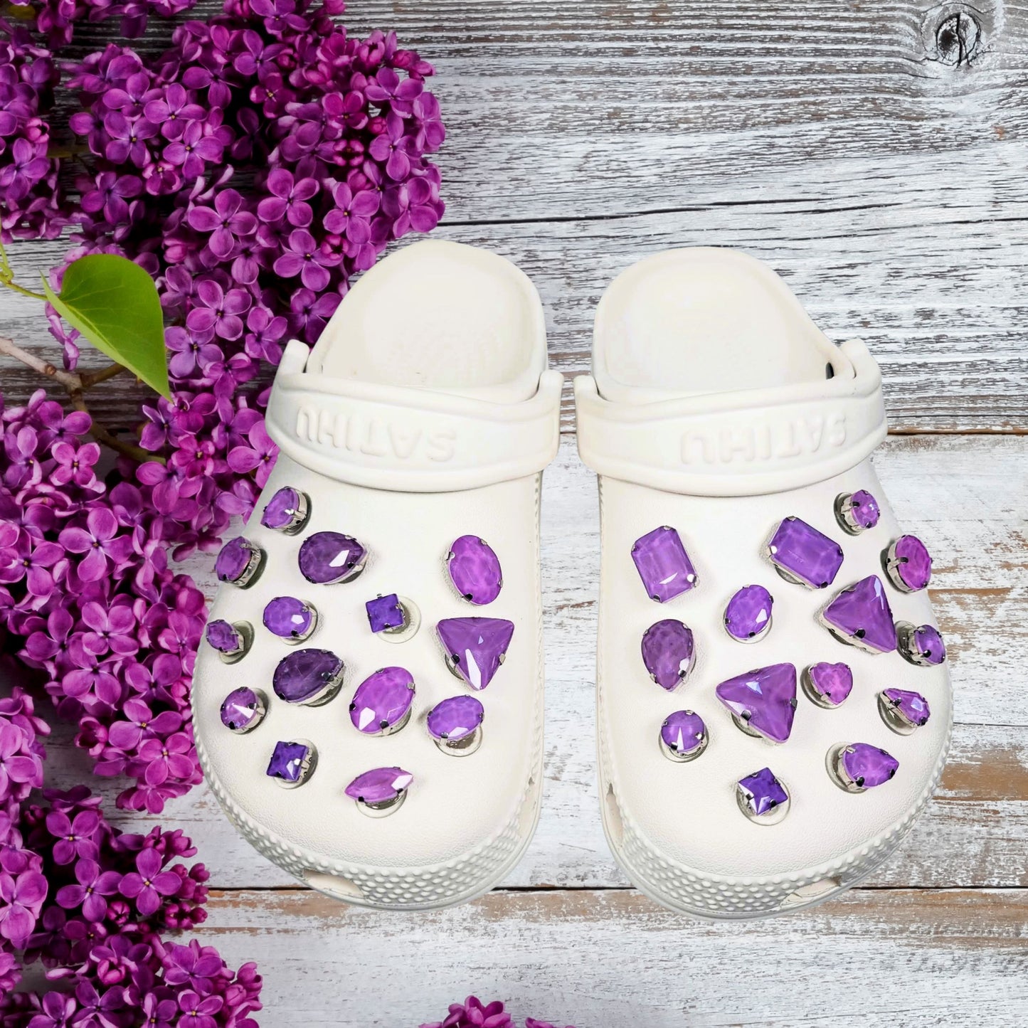 Crocs Charms Purple Jelly Rhinestones