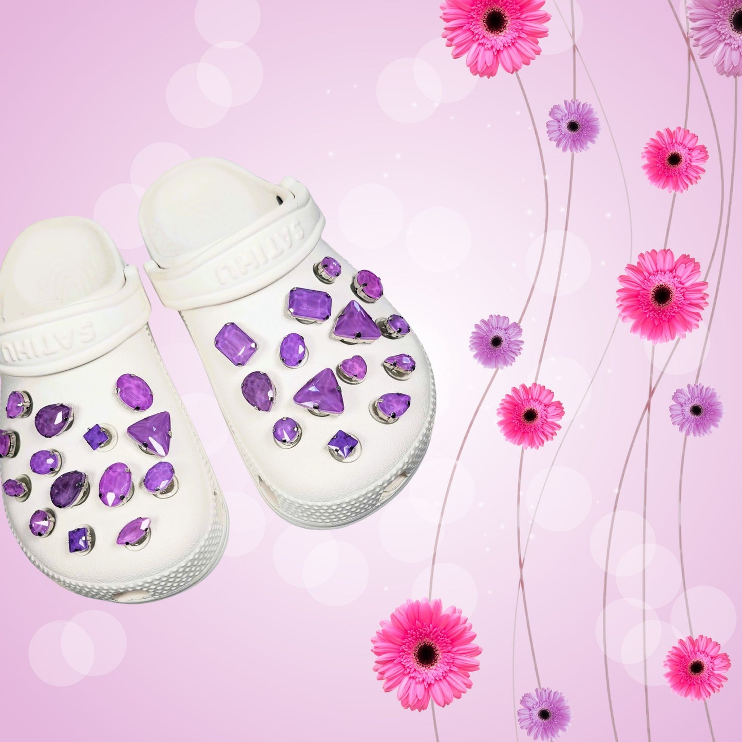 Luxury Purple Jelly Rhinestone Shoe Charms