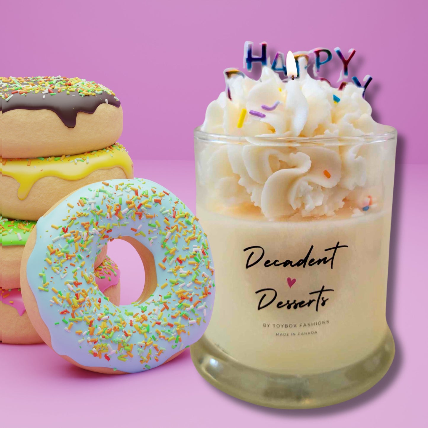 Cafe Delights Confetti Birthday Cake Scented Soy Wax Candles