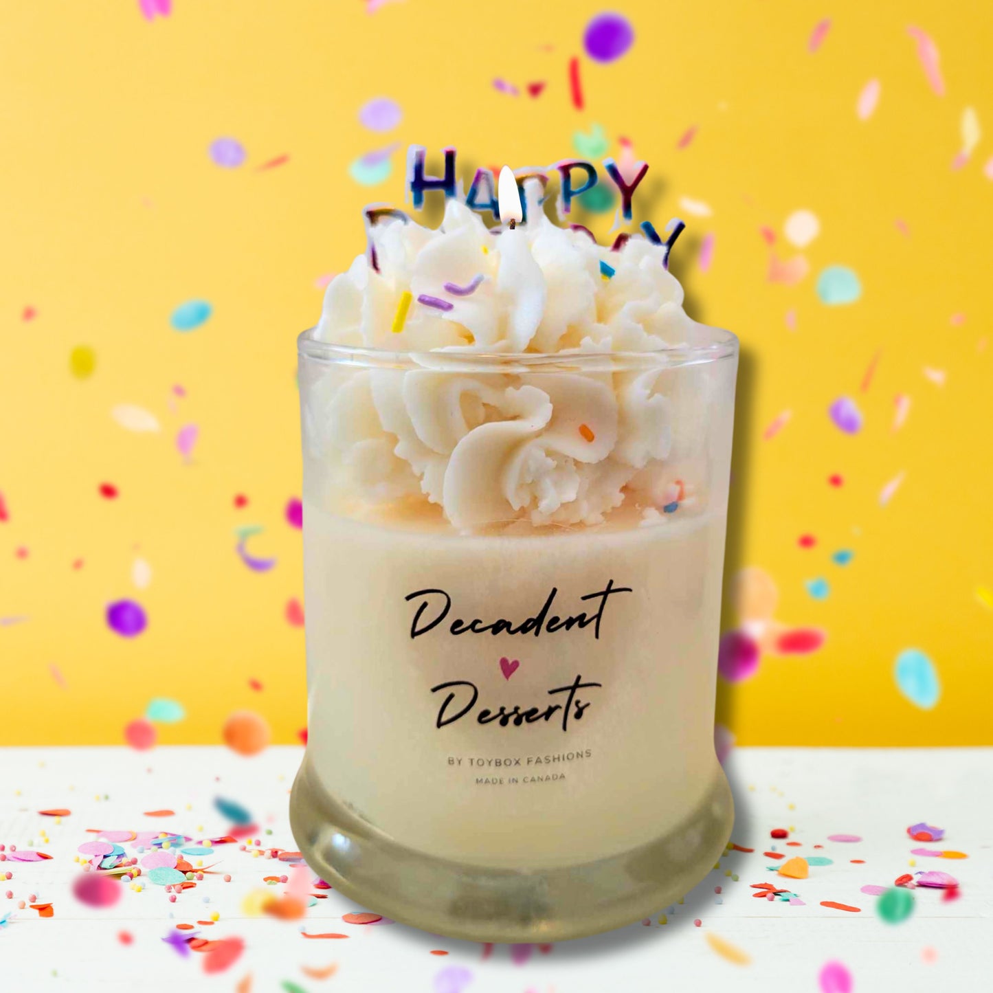 Cafe Delights Confetti Birthday Cake Scented Soy Wax Candles