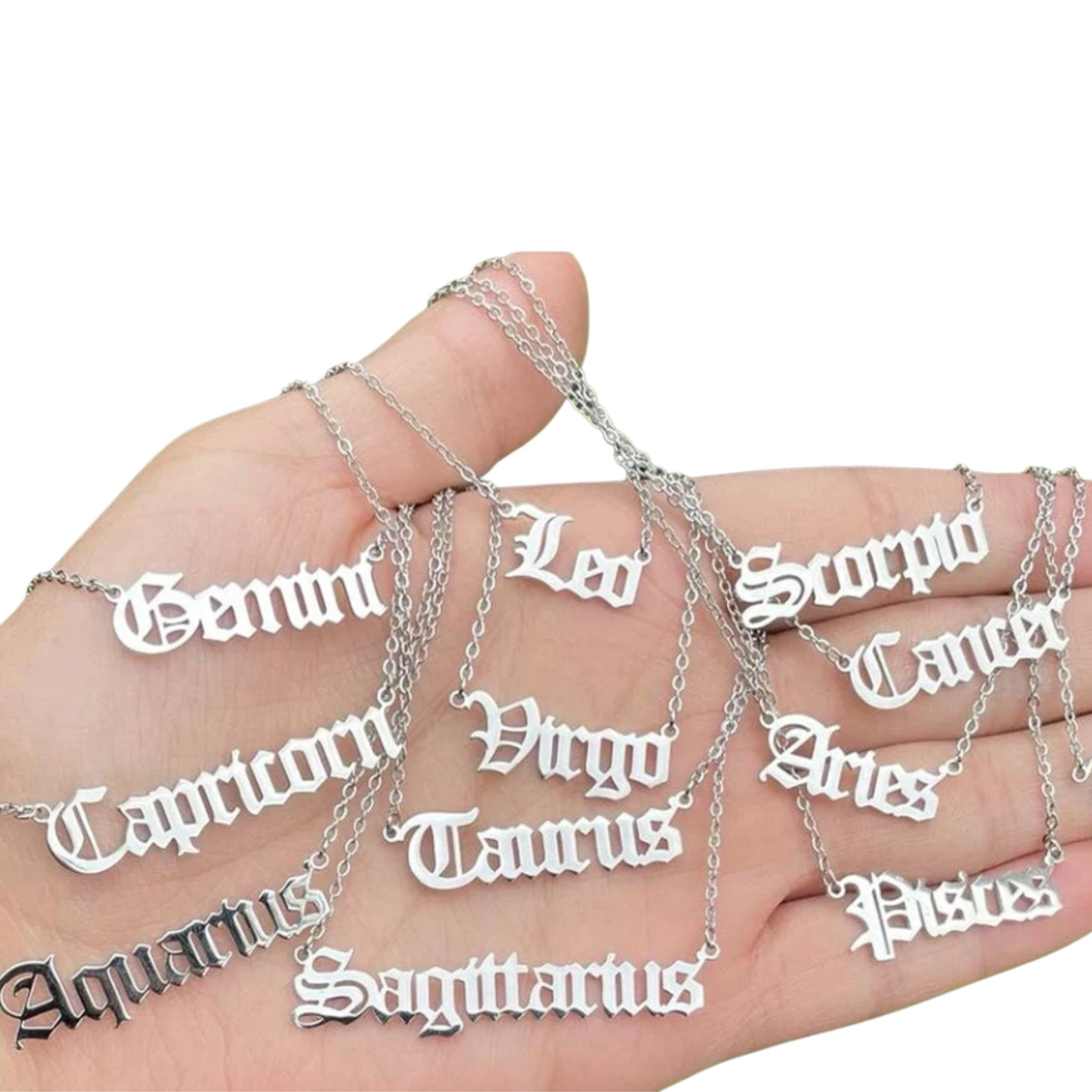 Silver Plated Nameplate Necklace Chain