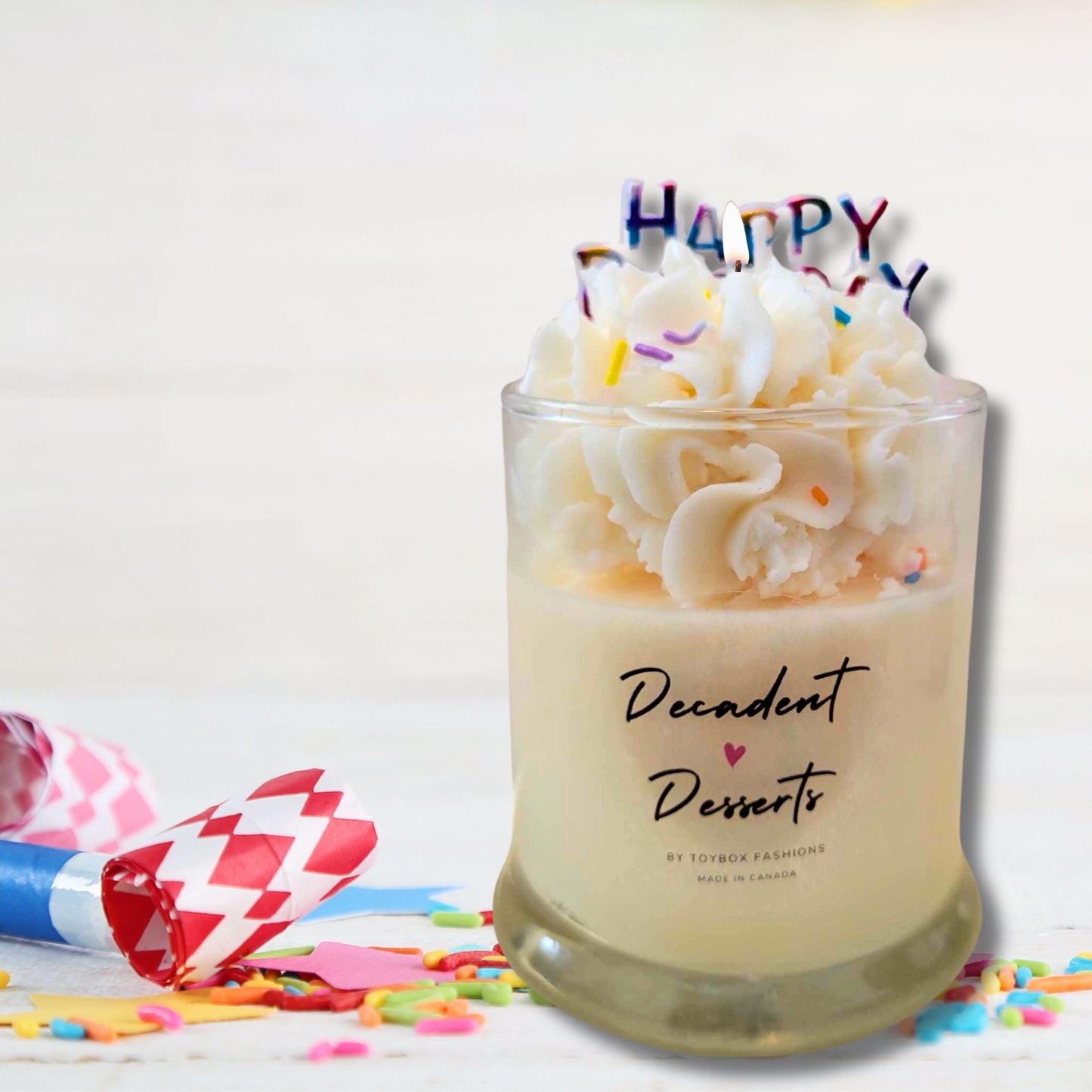 Cafe Delights Confetti Birthday Cake Scented Soy Wax Candles
