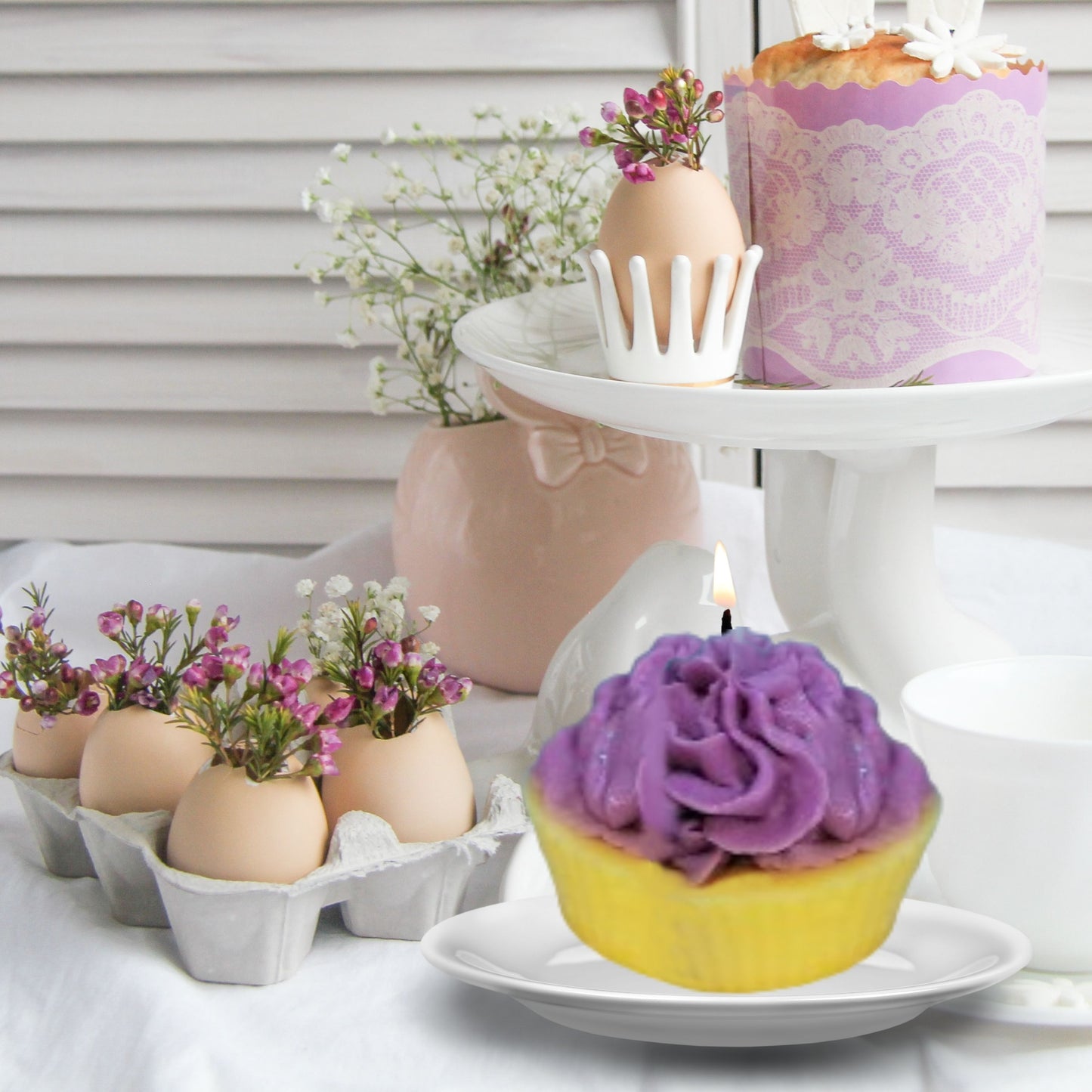 Spring Delights Rainbow Scented Soy Wax Cupcake Candles