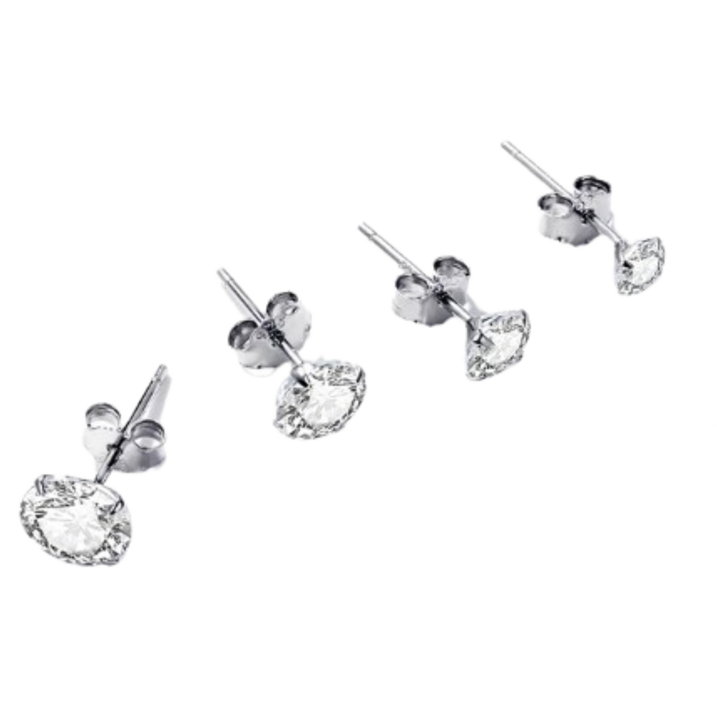 Sparkling Silver Stud Earrings Unique Fashion Jewelry