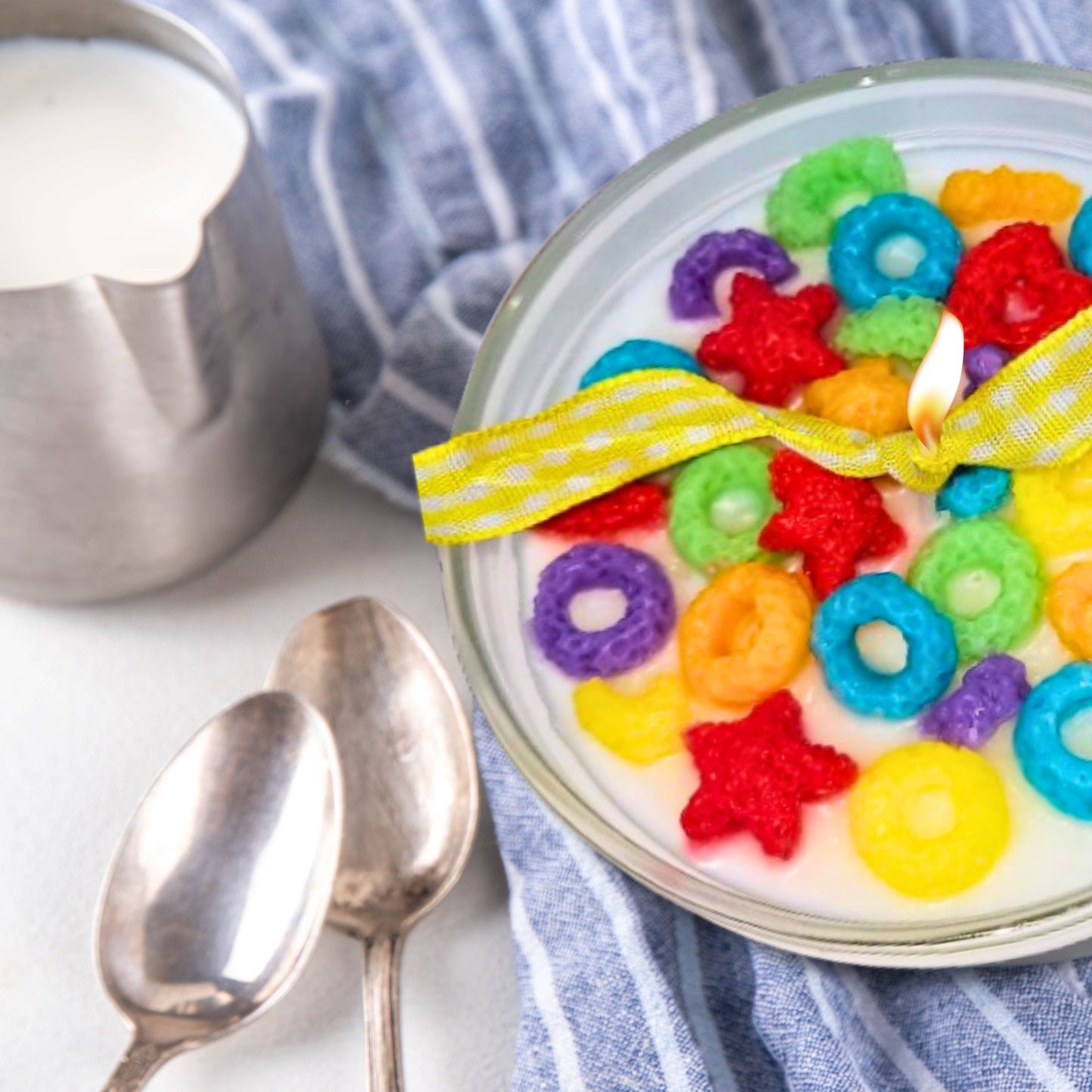 Rainbow Fruity O's Cereal Scented Soy Wax Candle