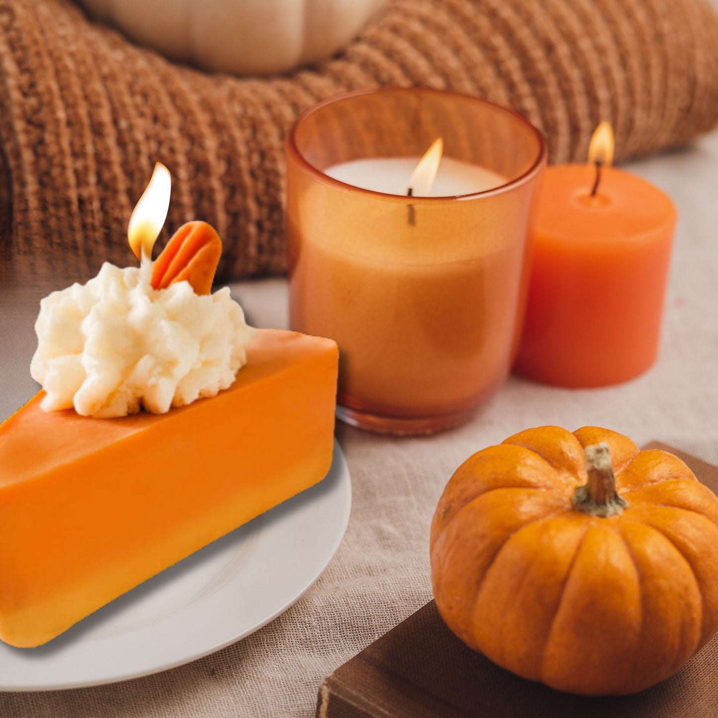 Cafe Delights Pumpkin Pie Slice Scented Soy Wax Candle