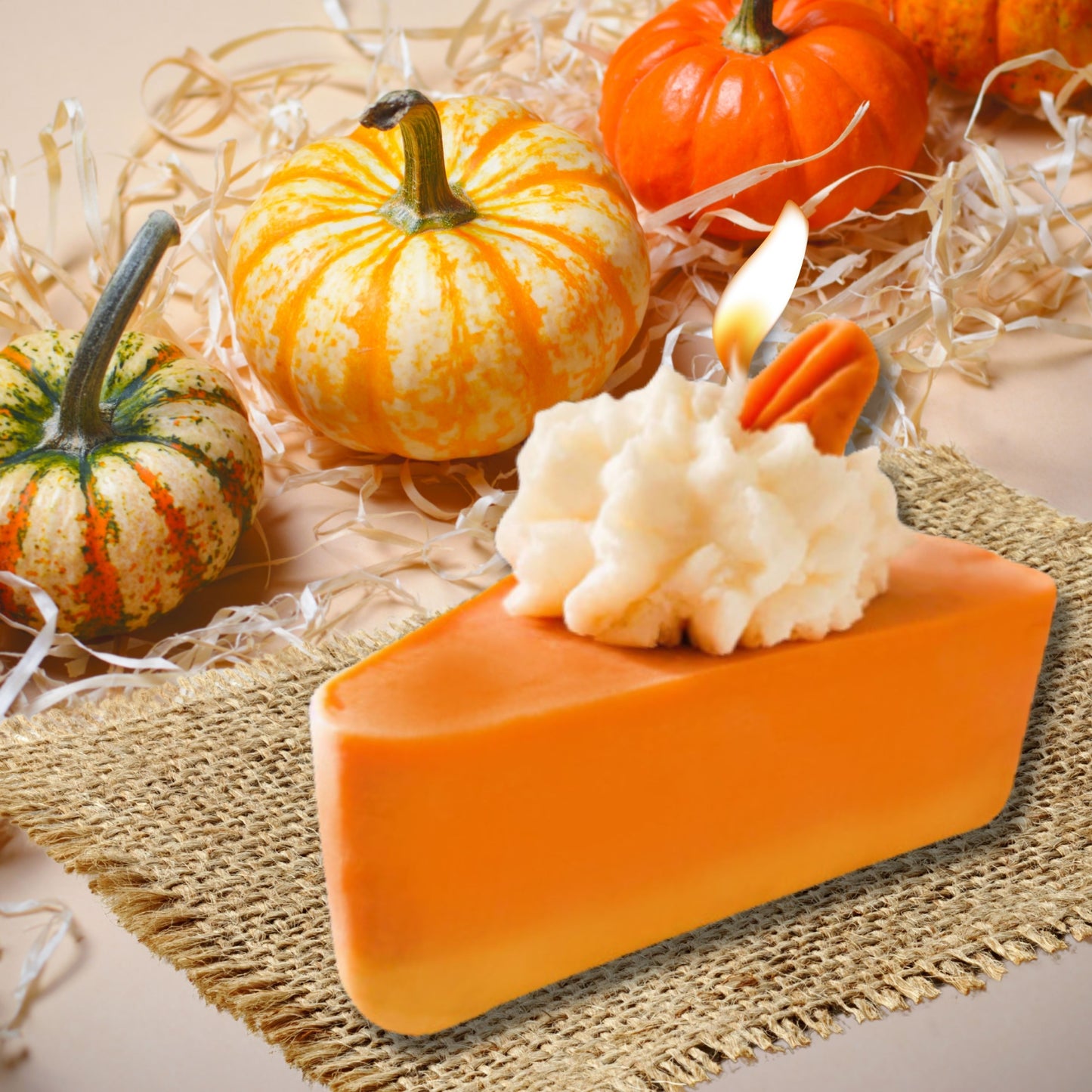 Cafe Delights Pumpkin Pie Slice Scented Soy Wax Candle