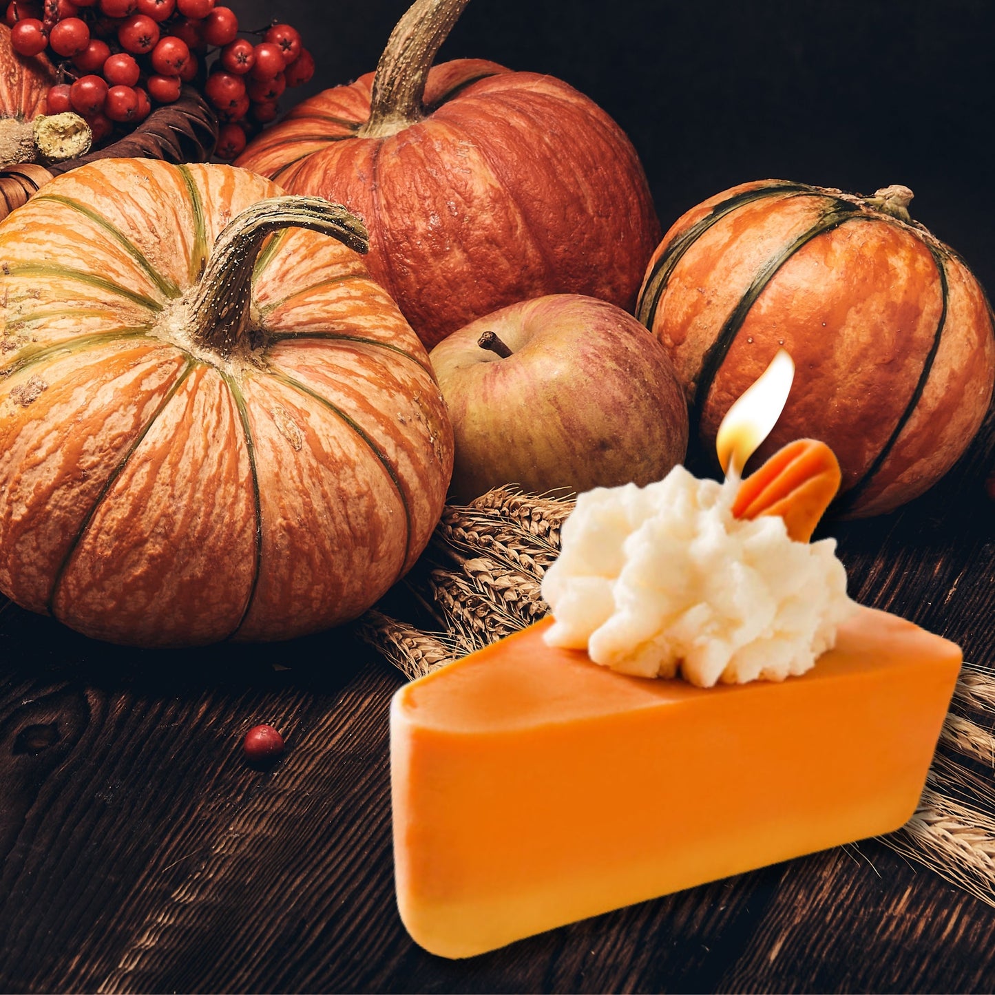 Cafe Delights Pumpkin Pie Slice Scented Soy Wax Candle