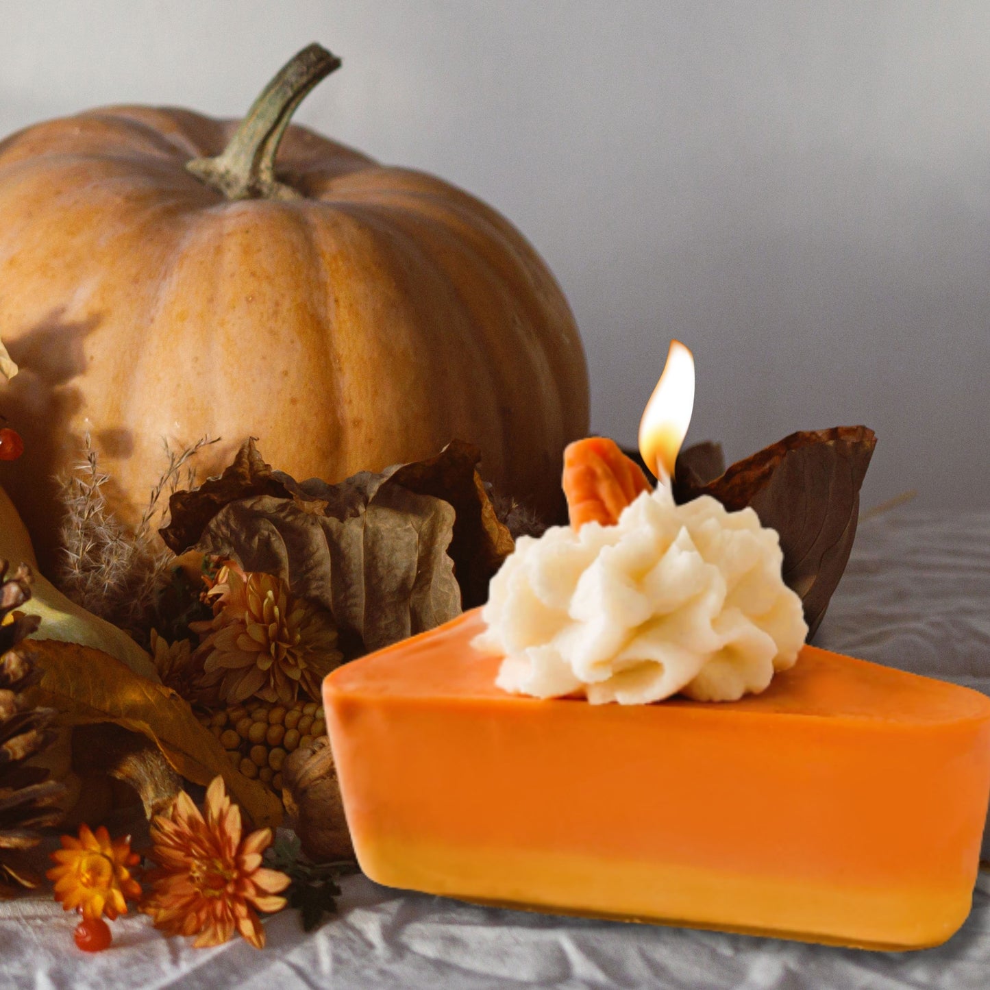 Cafe Delights Pumpkin Pie Slice Scented Soy Wax Candle
