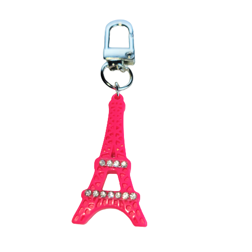 Eiffel Tower Bling Keychain Purse Tag