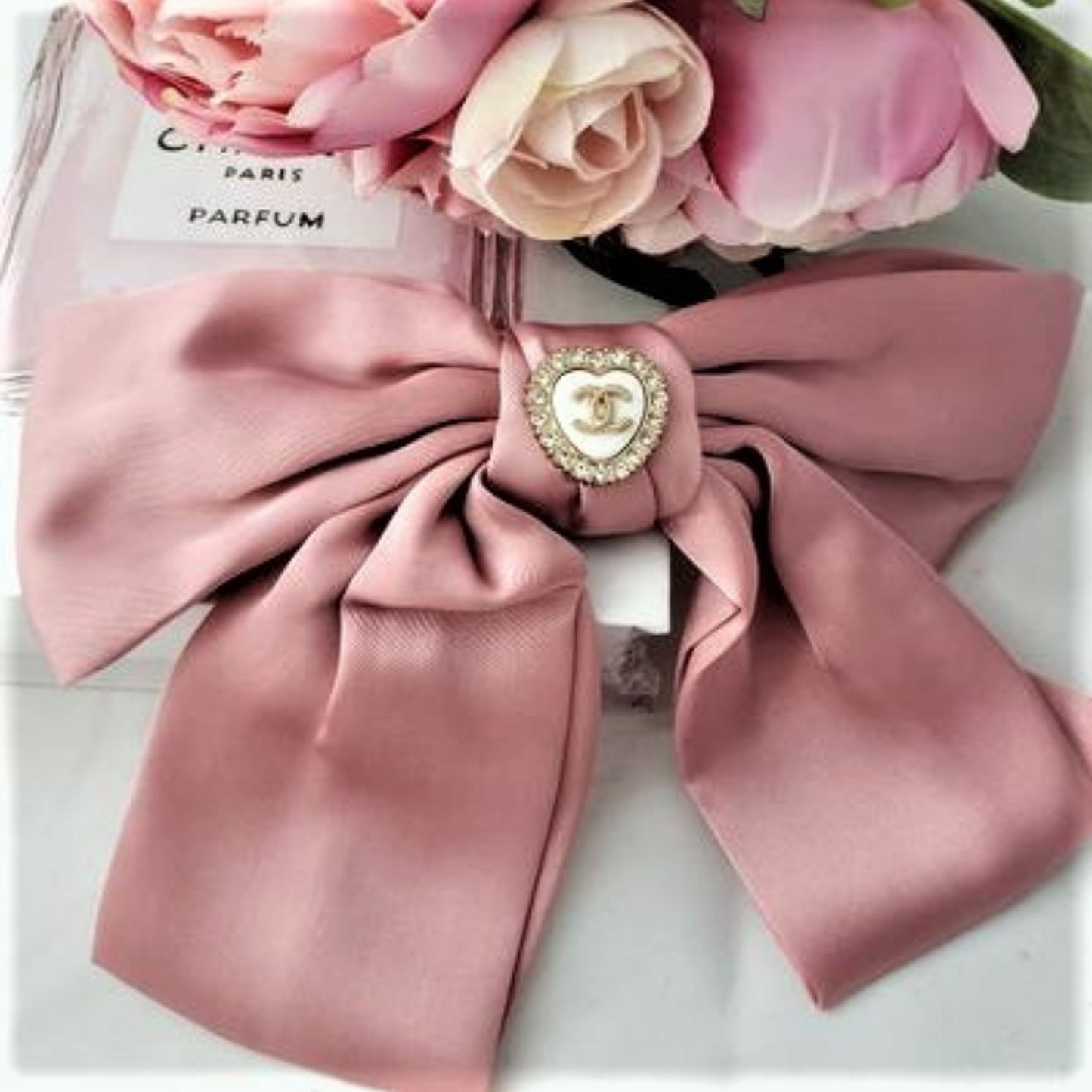 Luxury Reworked Button Satin Hair Bow