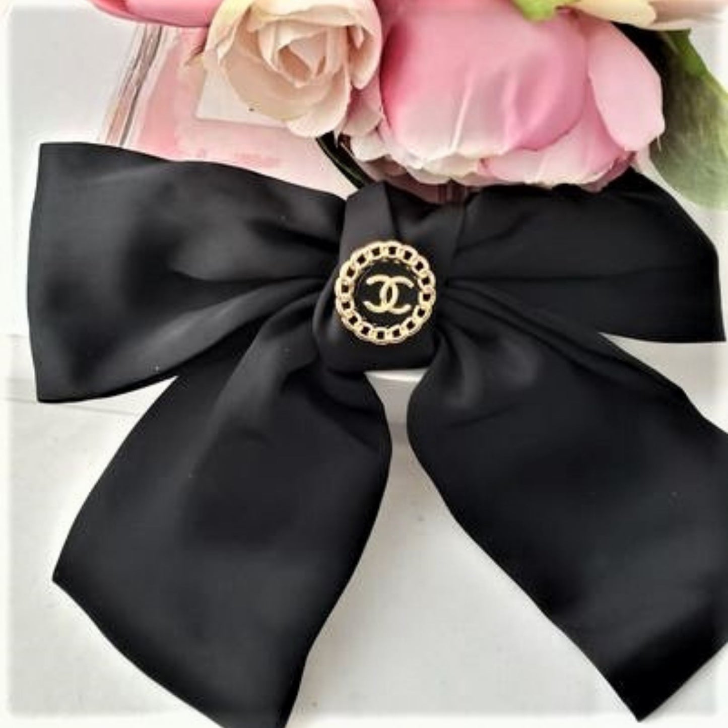 Luxury Reworked Button Satin Hair Bow