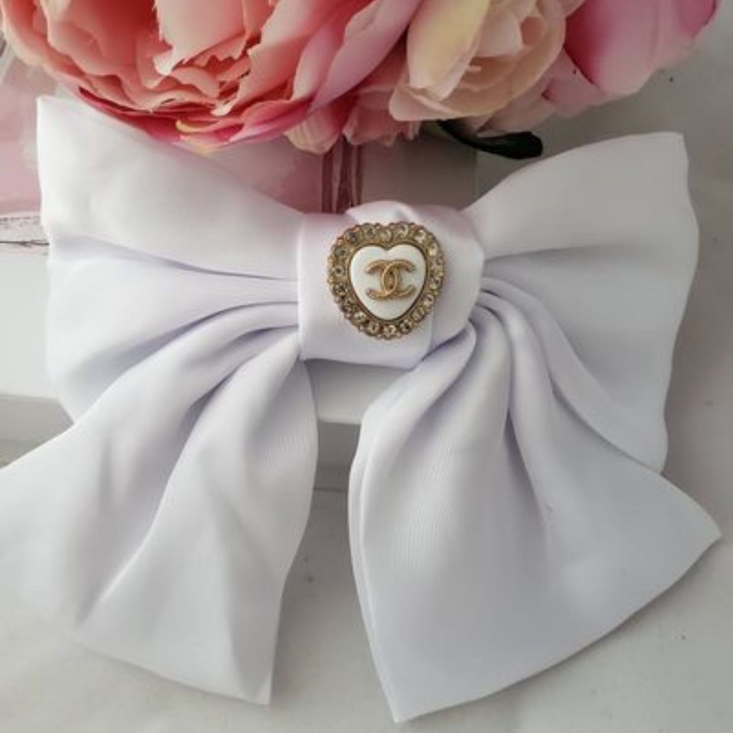Luxury Reworked Button Satin Hair Bow