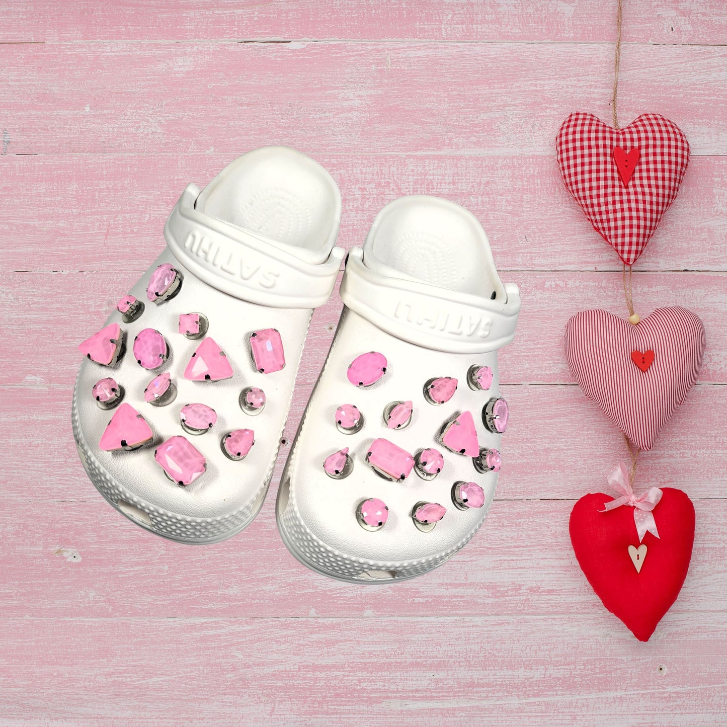 Crocs Charms Light Pink Jelly Rhinestones