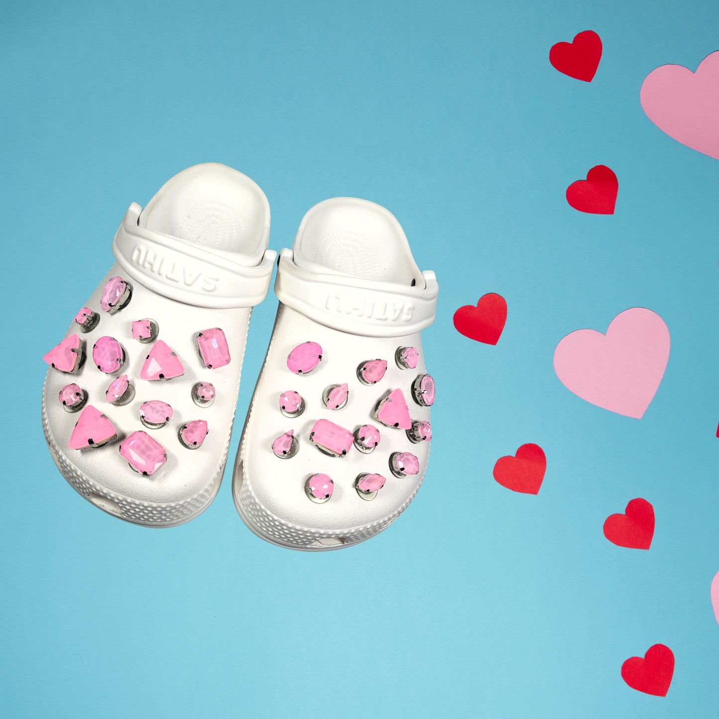 Crocs Charms Light Pink Jelly Rhinestones