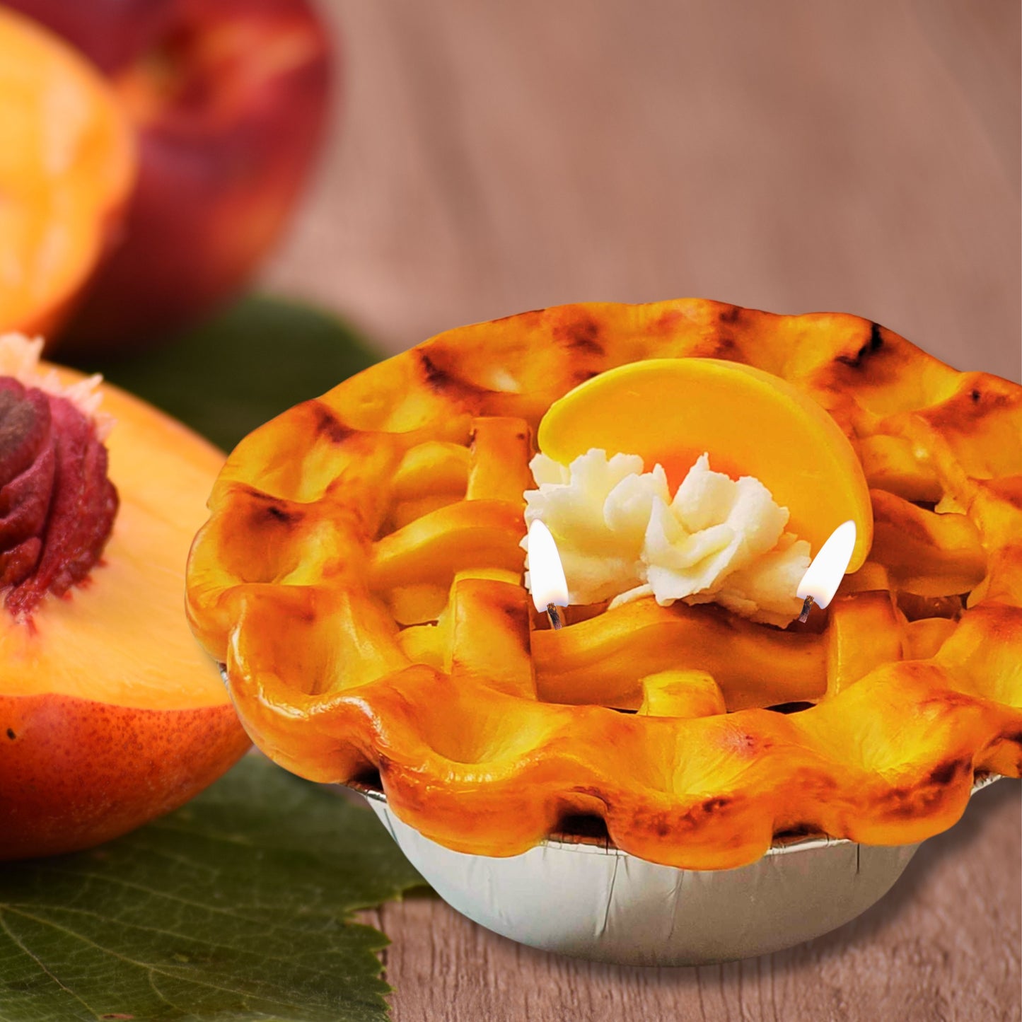 Cafe Delights Homestyle Peach Pie Scented Soy Wax Candle