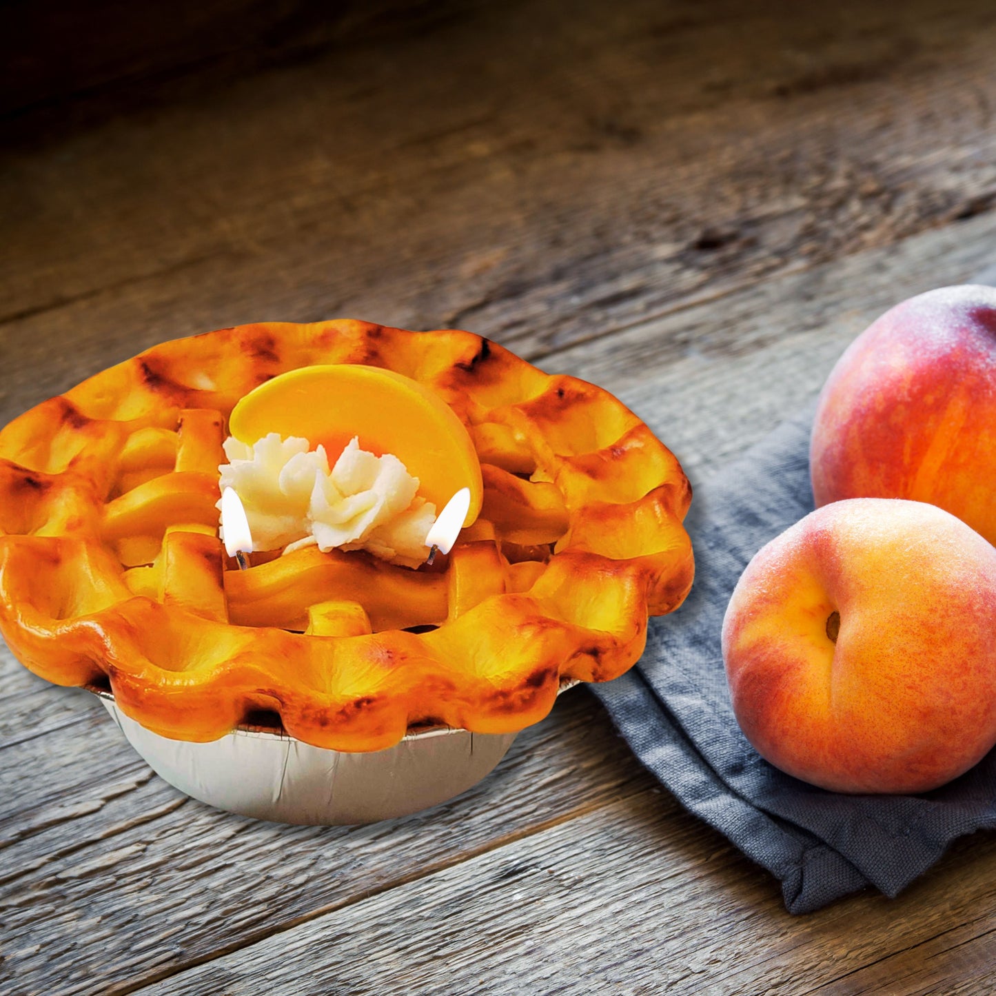 Cafe Delights Homestyle Peach Pie Scented Soy Wax Candle