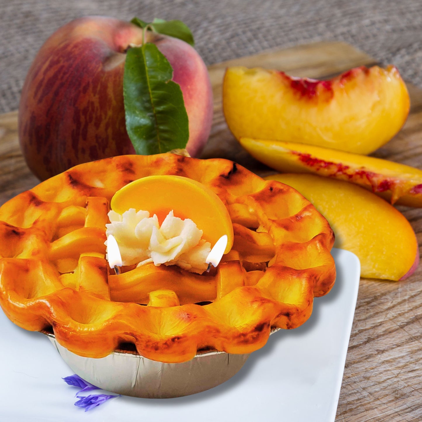 Cafe Delights Homestyle Peach Pie Scented Soy Wax Candle