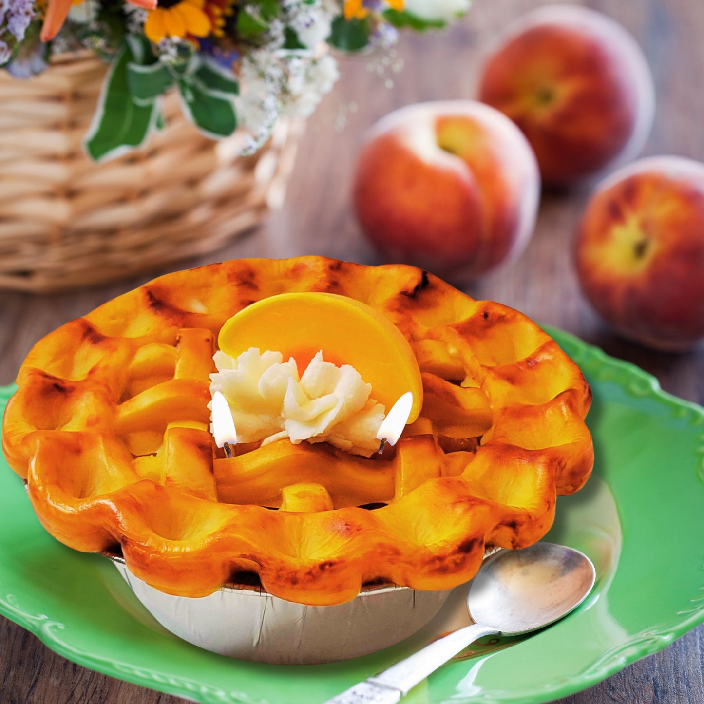 Cafe Delights Homestyle Peach Pie Scented Soy Wax Candle