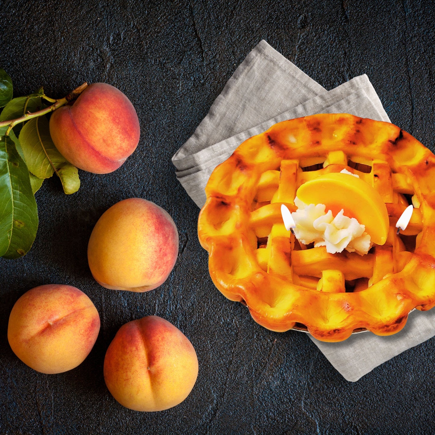 Cafe Delights Homestyle Peach Pie Scented Soy Wax Candle