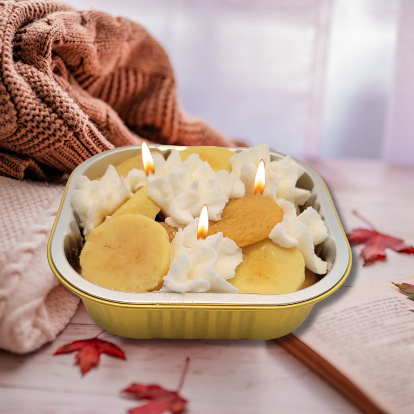 Cafe Delights Banana Pudding Scented Soy Wax Candle