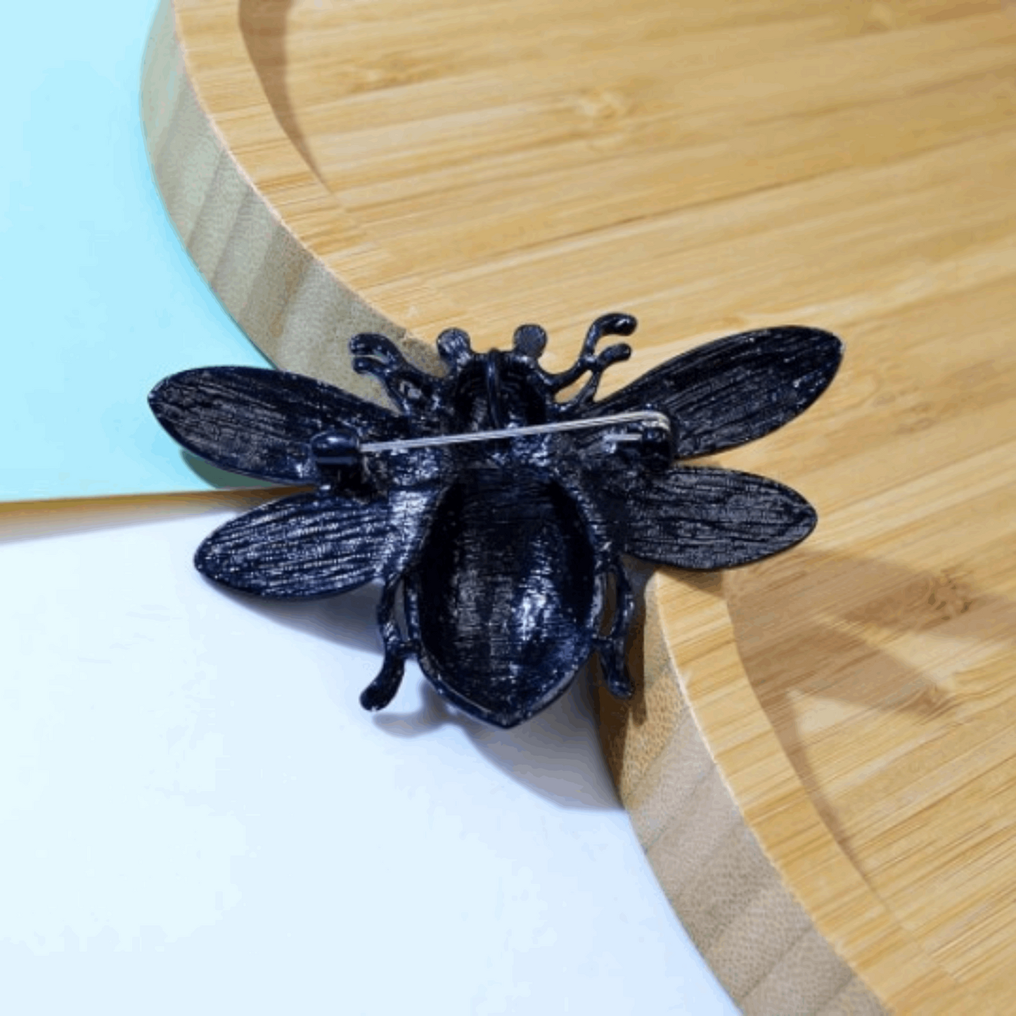 Blue Honeybee Abstract Art Multicolored Metal Enamel Brooch Pin