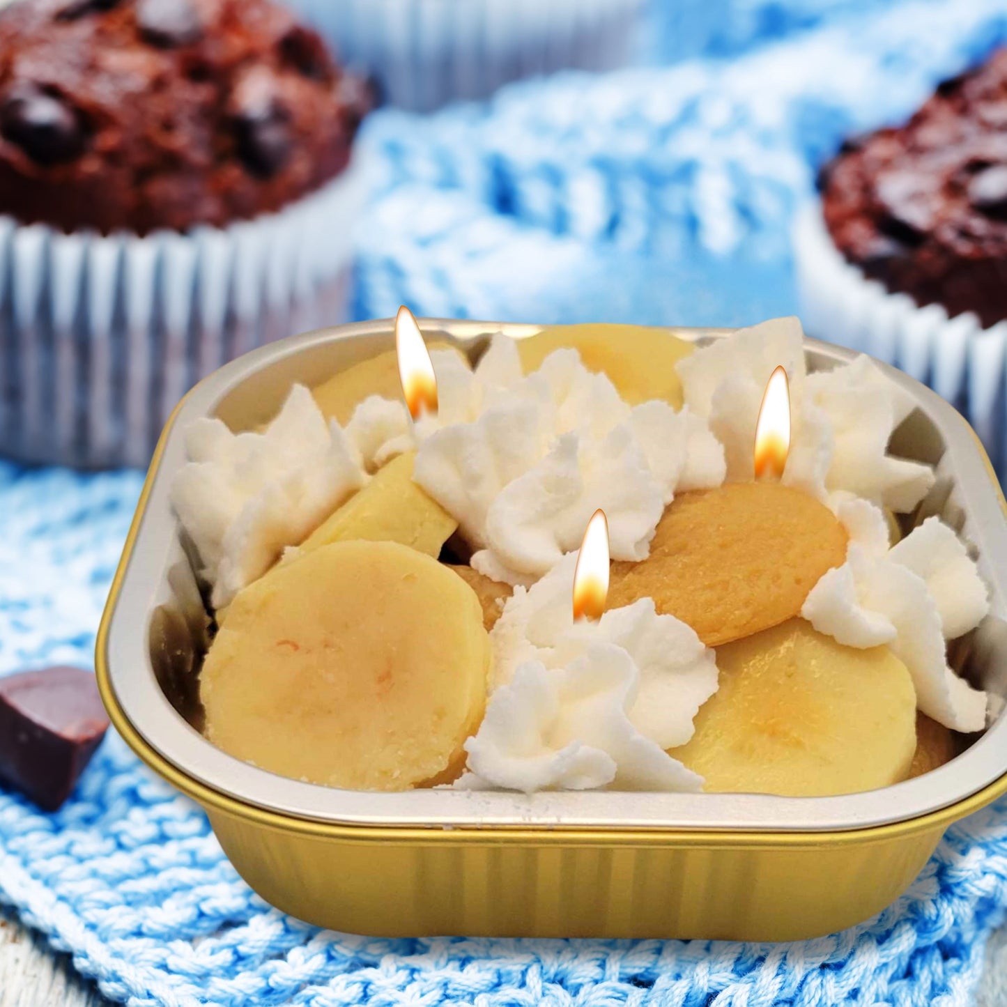 Cafe Delights Banana Pudding Scented Soy Wax Candle