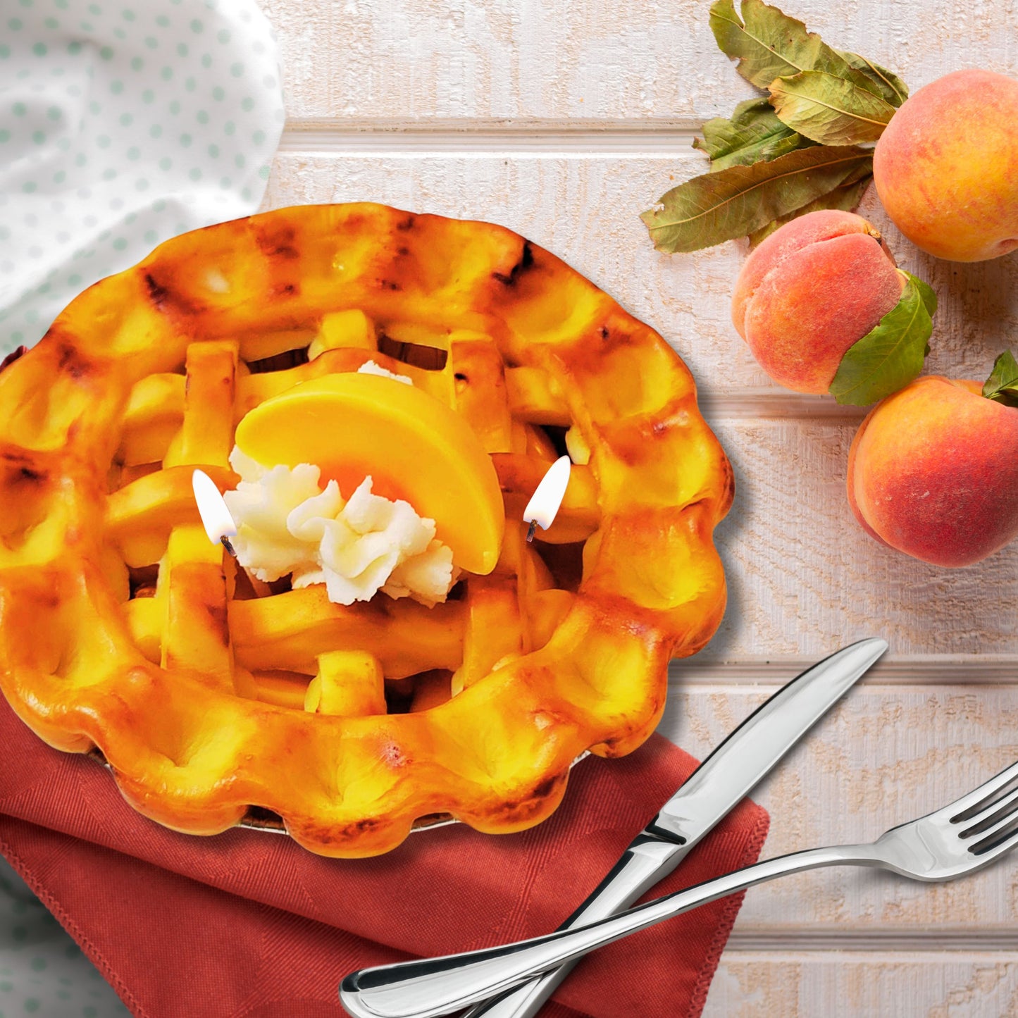 Cafe Delights Homestyle Peach Pie Scented Soy Wax Candle