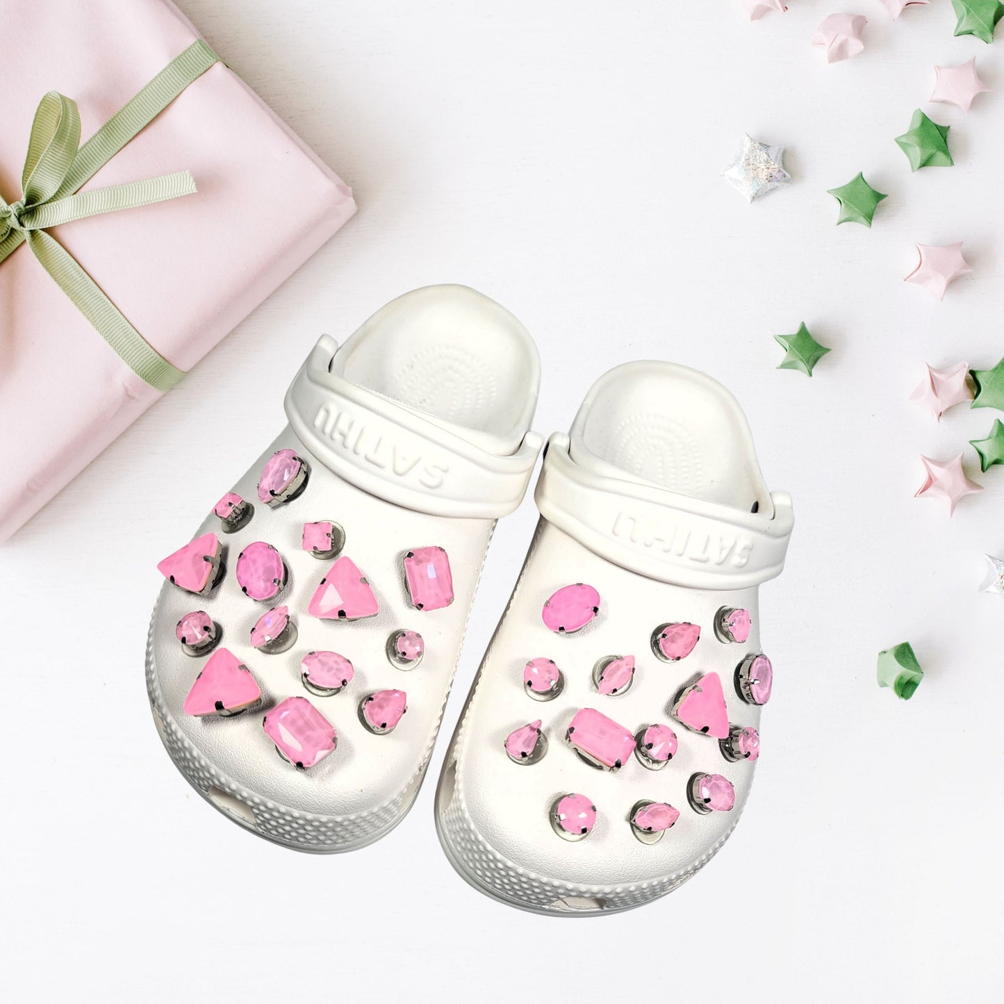 Crocs Charms Light Pink Jelly Rhinestones