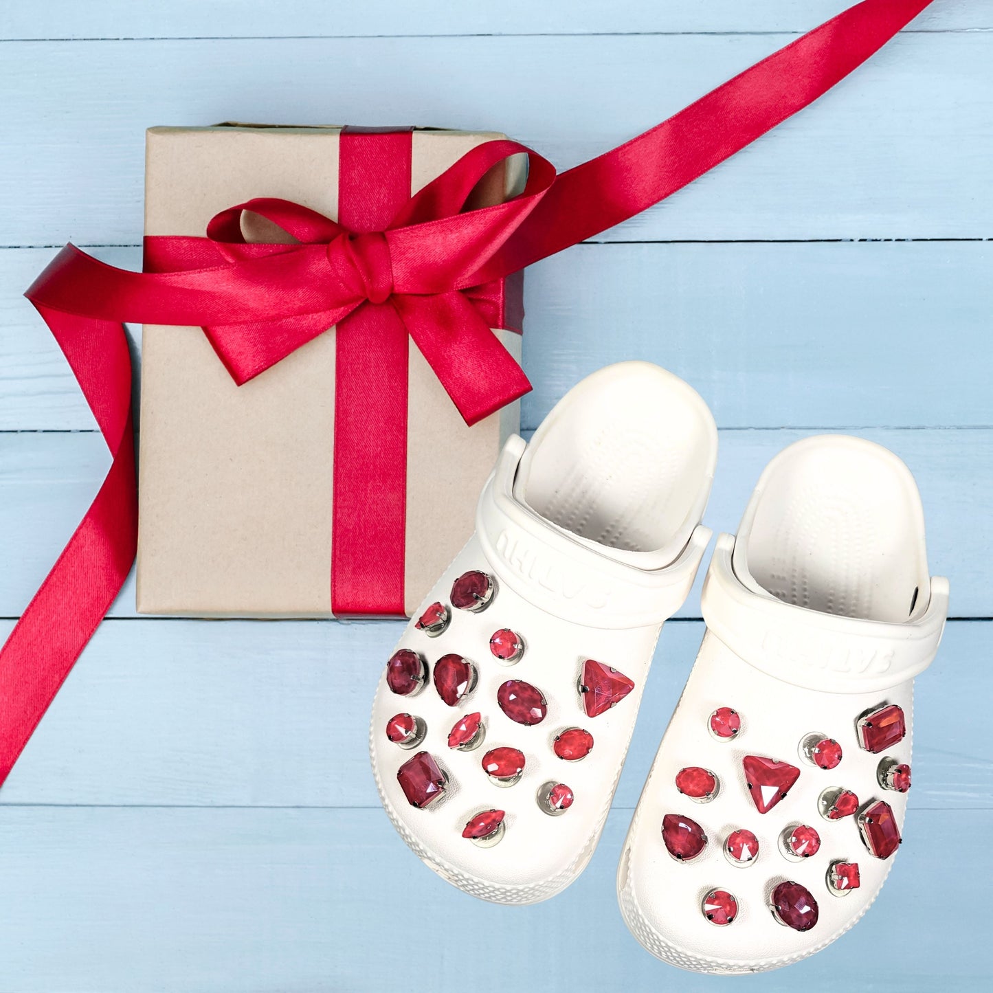 Crocs Charms Red Jelly Rhinestones