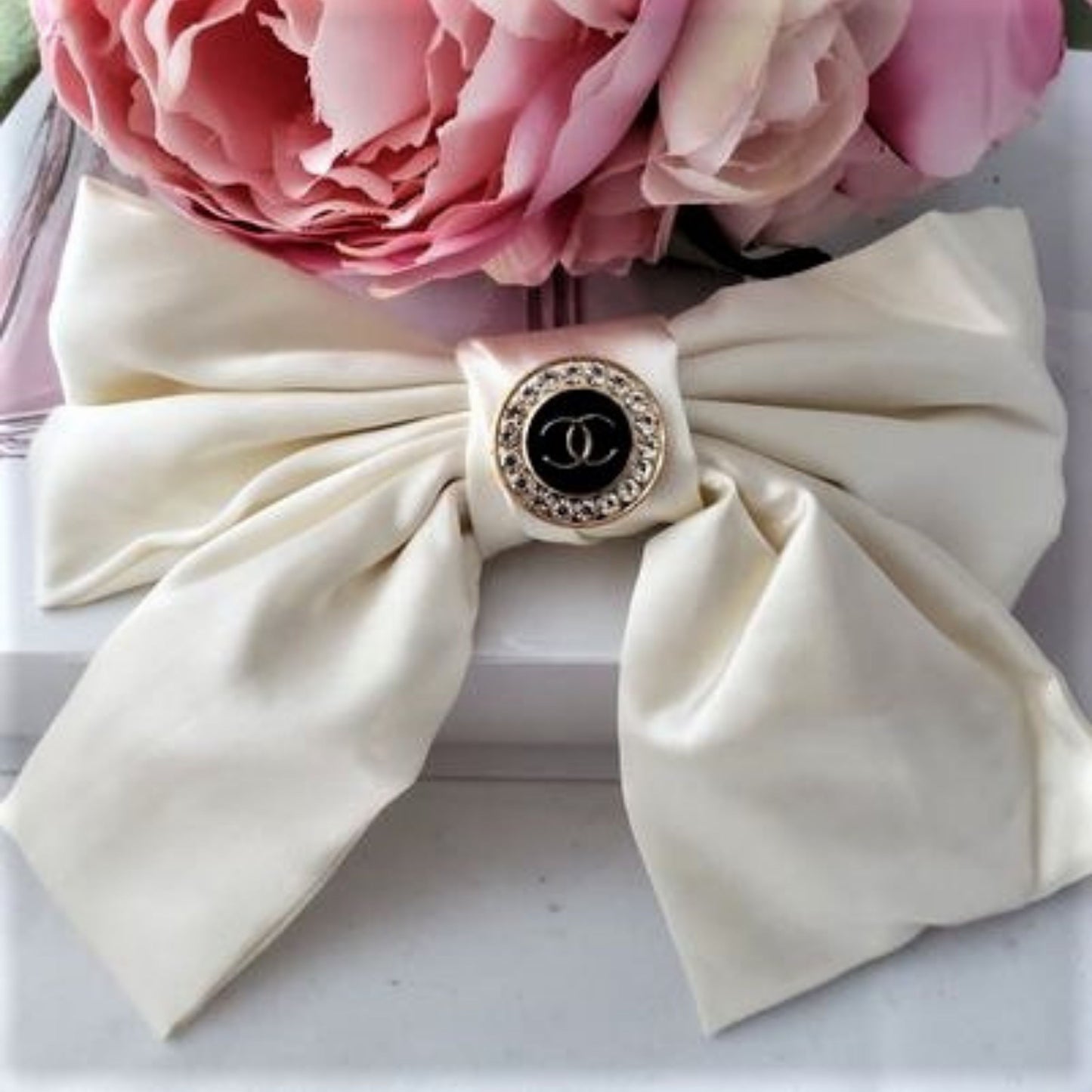 Luxury Reworked Button Satin Hair Bow