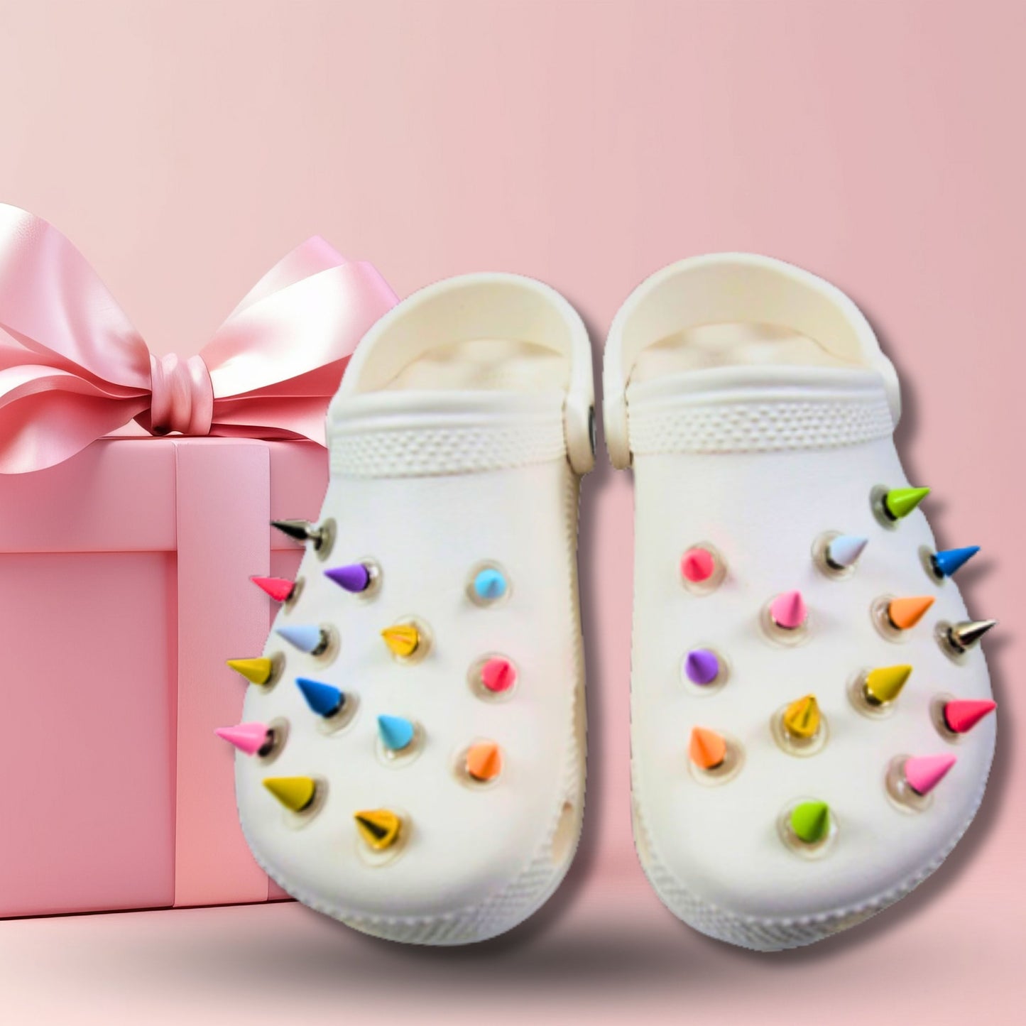 Luxury Rainbow Metal Spike Shoe Charms