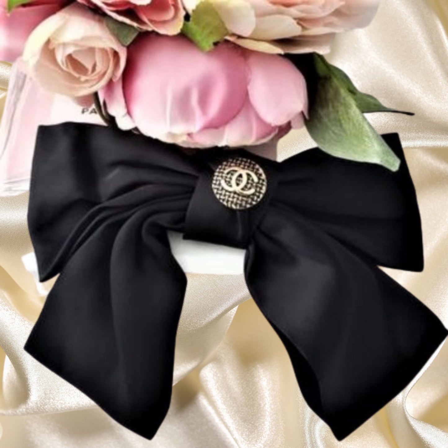 Luxury Reworked Button Satin Hair Bow