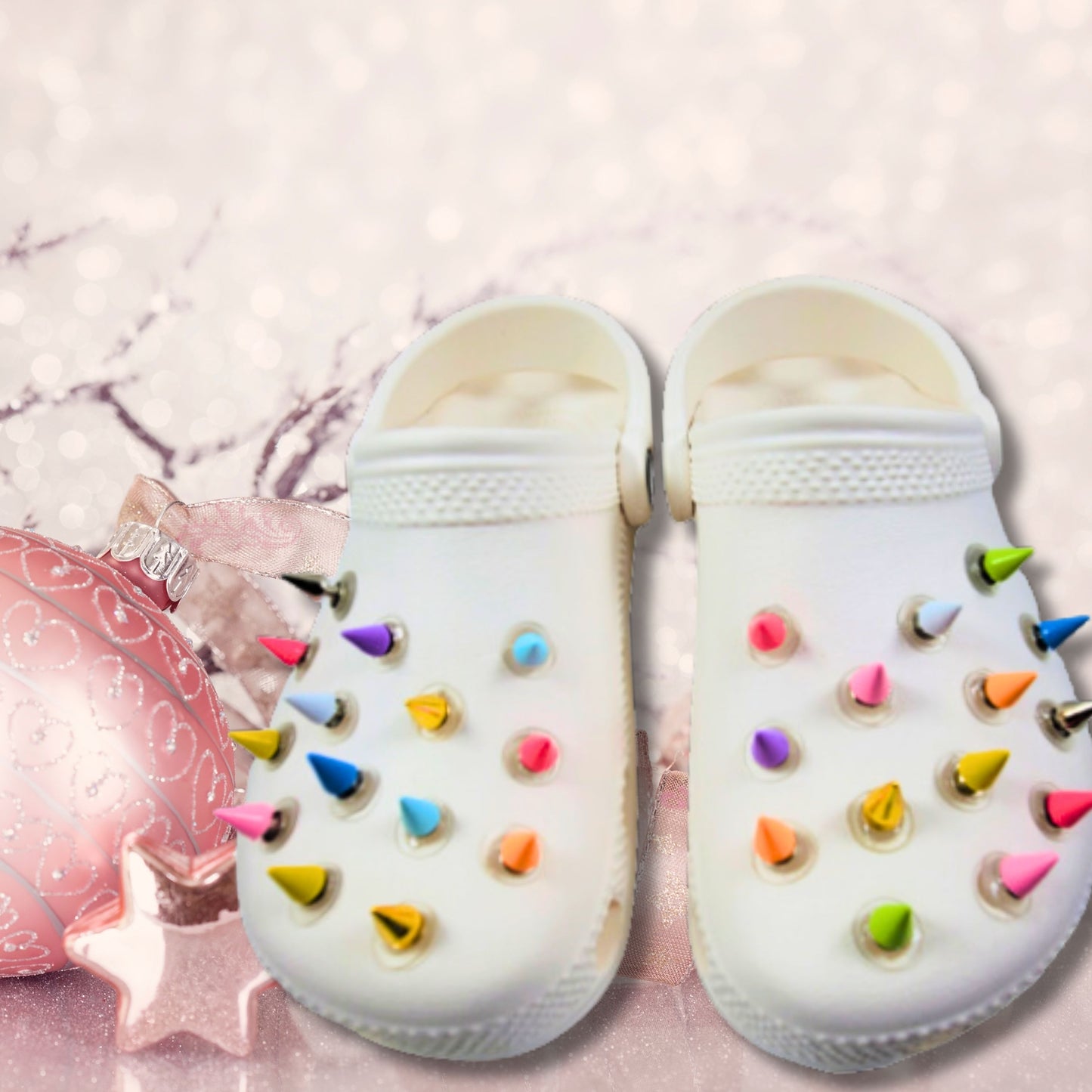 Luxury Rainbow Metal Spike Shoe Charms