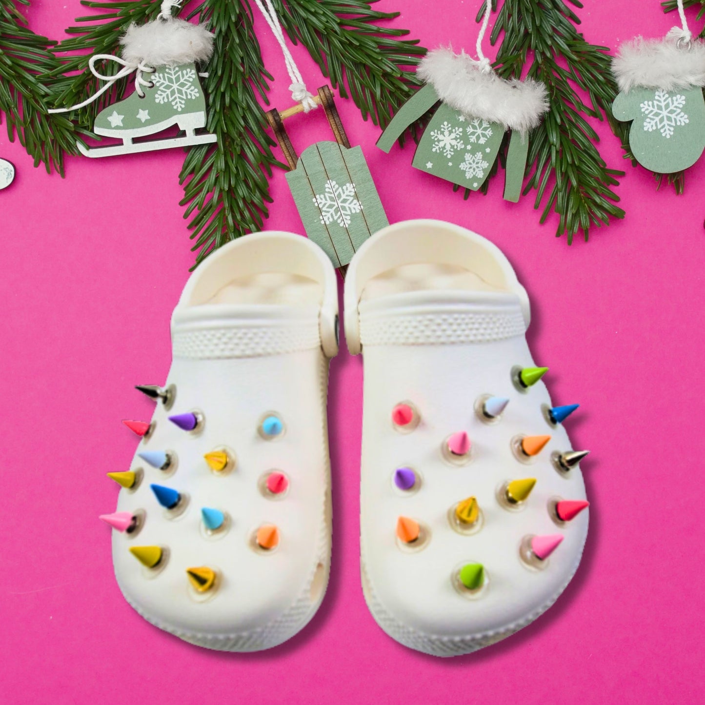 Luxury Rainbow Metal Spike Shoe Charms