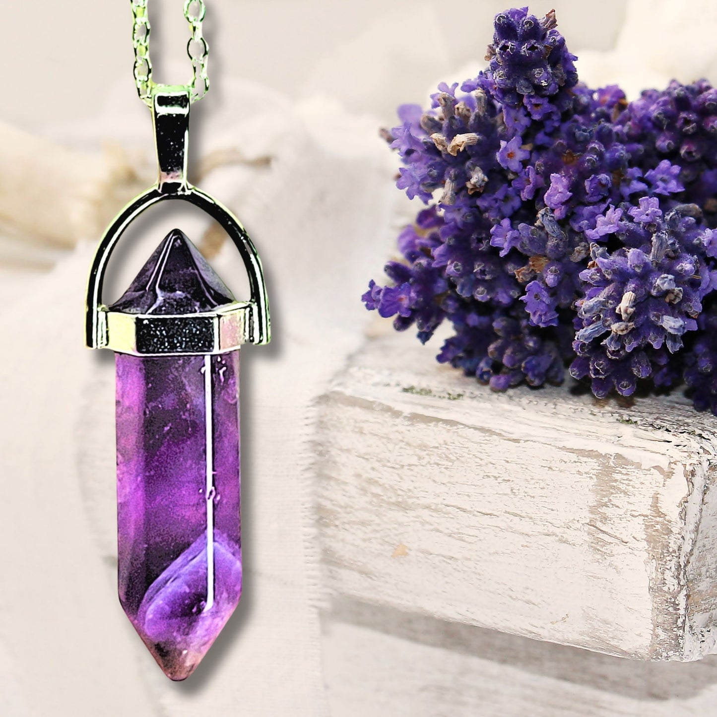 Natural Healing Stone Silver Plated Chain Collection