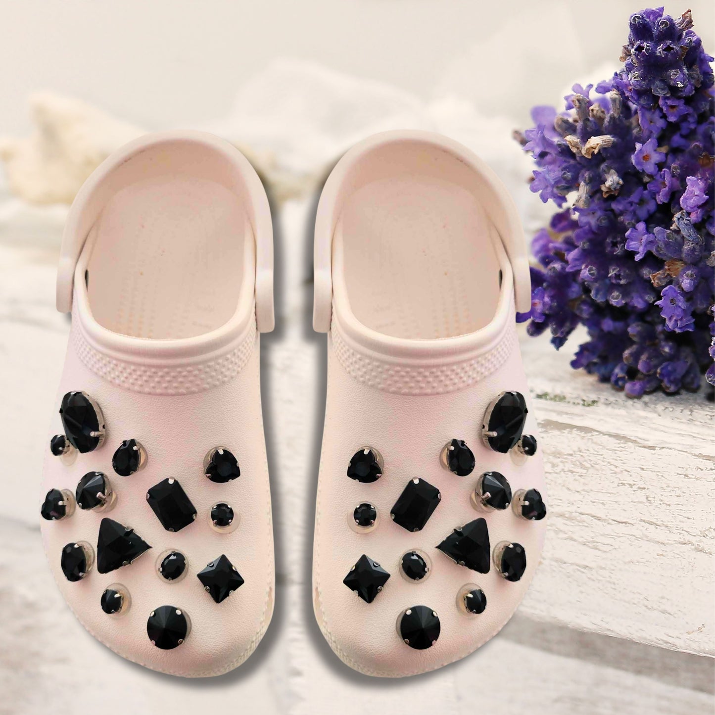 Crocs Charms Black Glass Rhinestone Shoe Charms