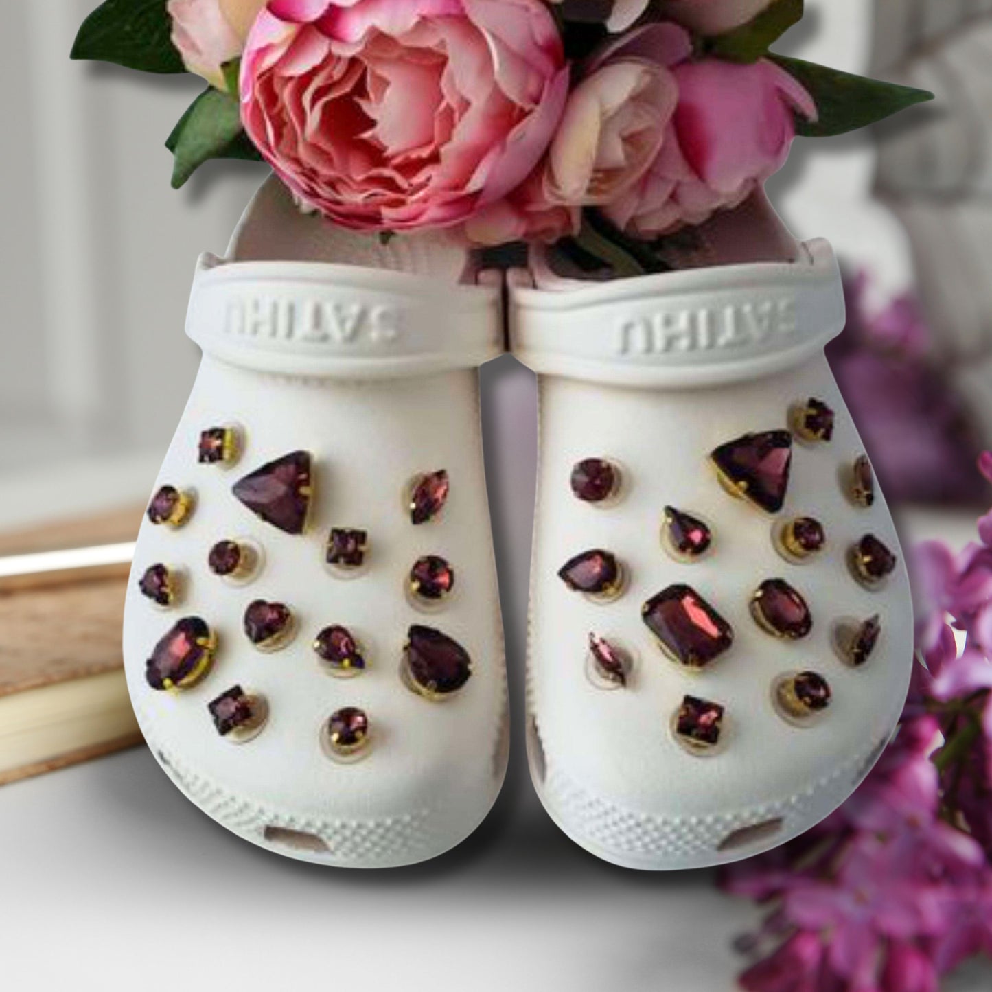 Crocs Charms Brown Glass Rhinestone Shoe Charms