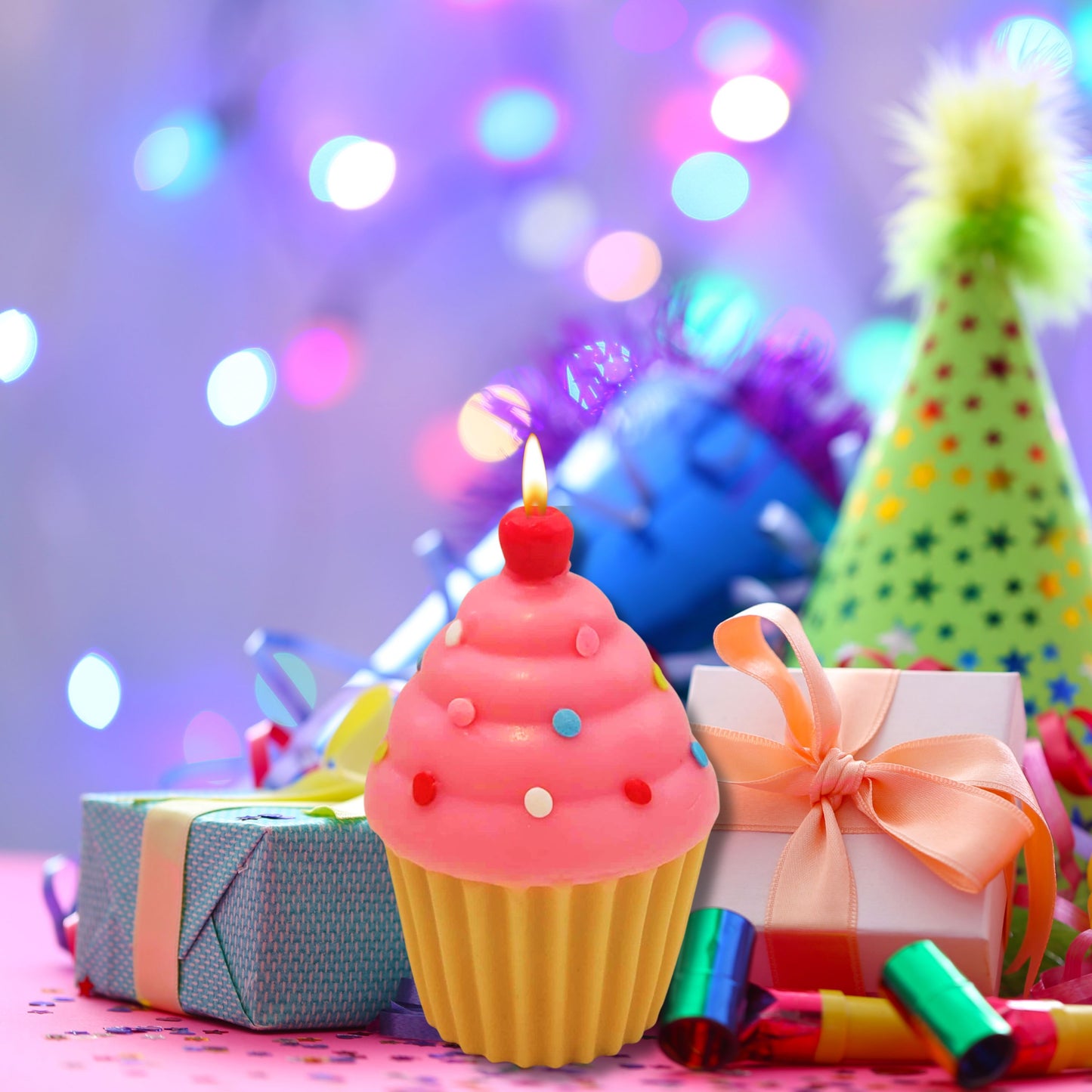 Cartoon Confetti Cupcake Scented Soy Wax Candle