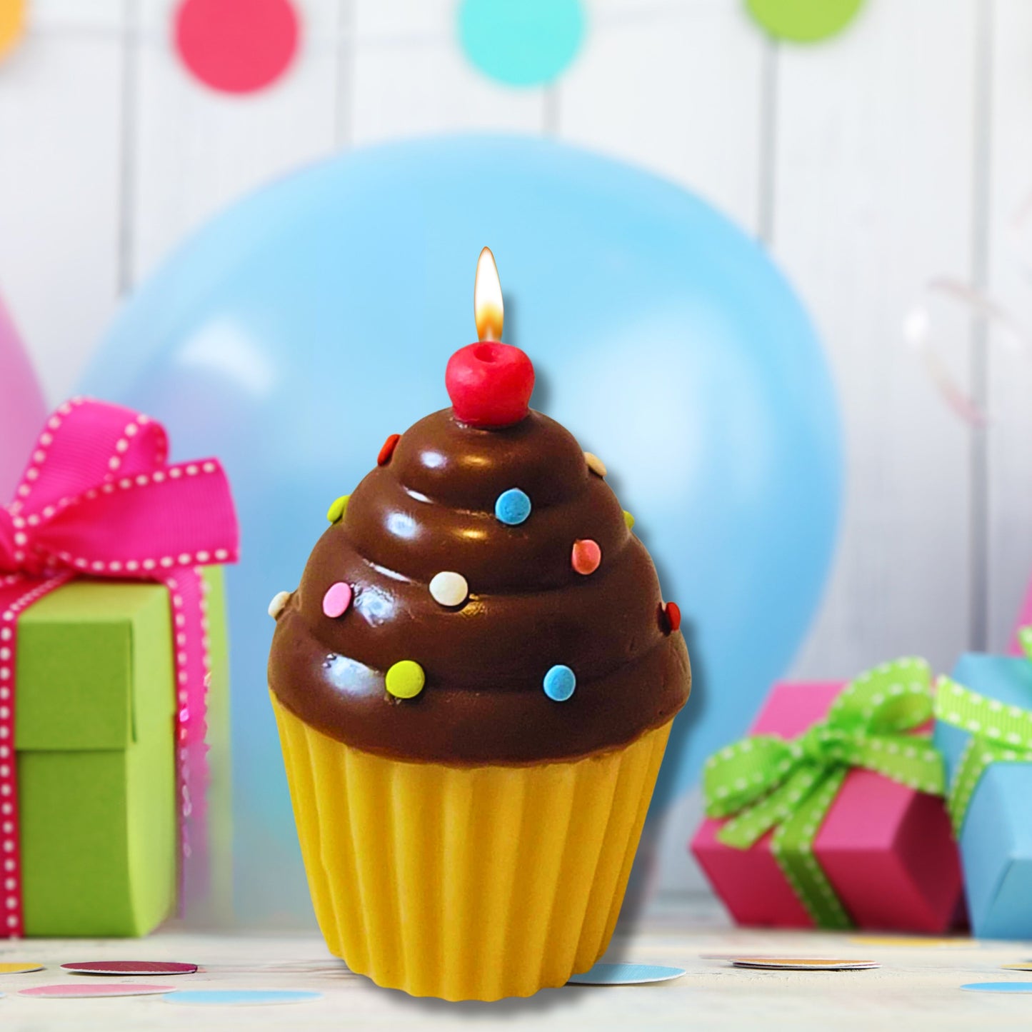 Cartoon Confetti Cupcake Scented Soy Wax Candle