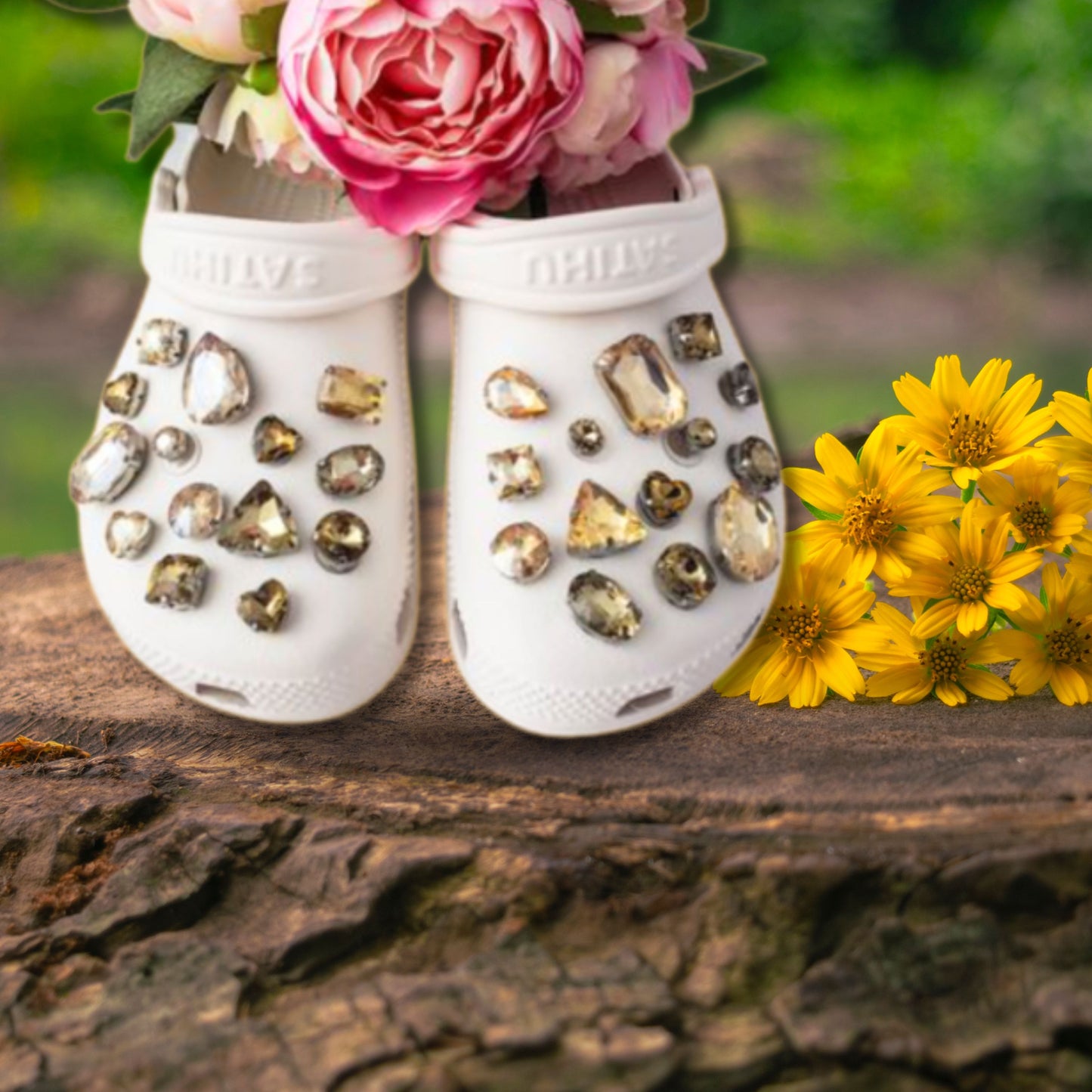 Crocs Charms Champagne Glass Rhinestone Shoe Charms